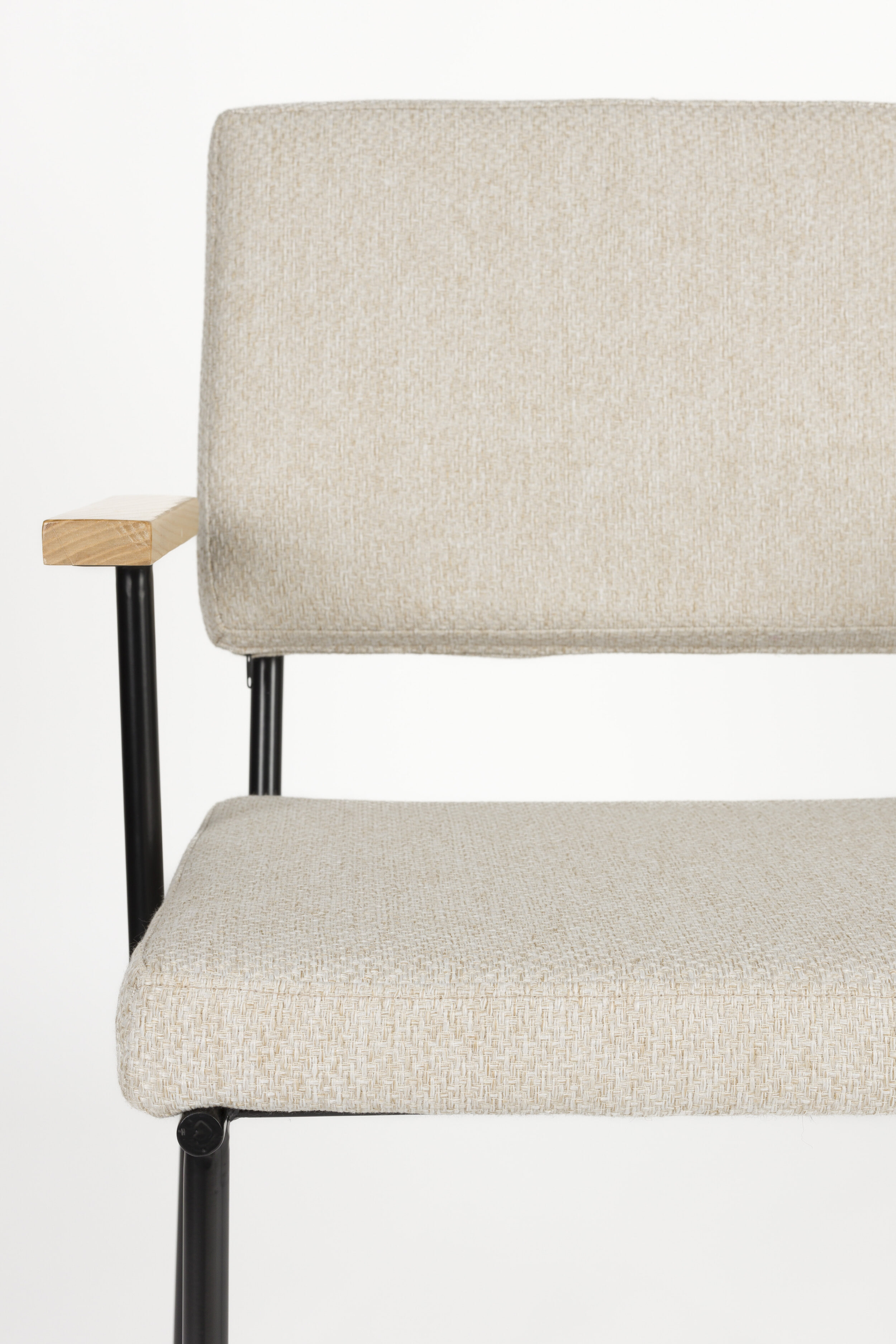 Zuiver Eetkamerstoel 'Fellow' Met armleuning, kleur Off White