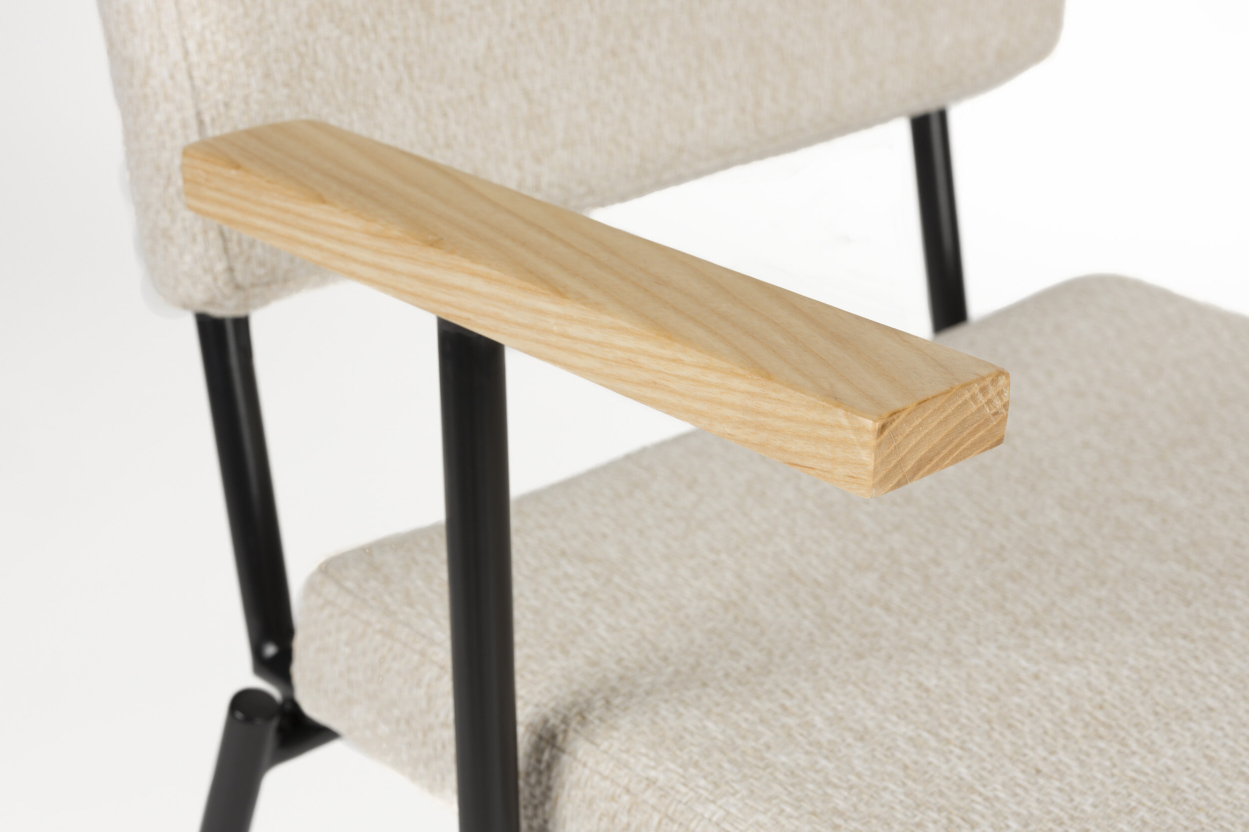 Zuiver Eetkamerstoel 'Fellow' Met armleuning, kleur Off White