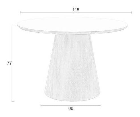 ZILT Ronde Eettafel 'Nathen' Eiken en marmerlook, 115cm, kleur Naturel