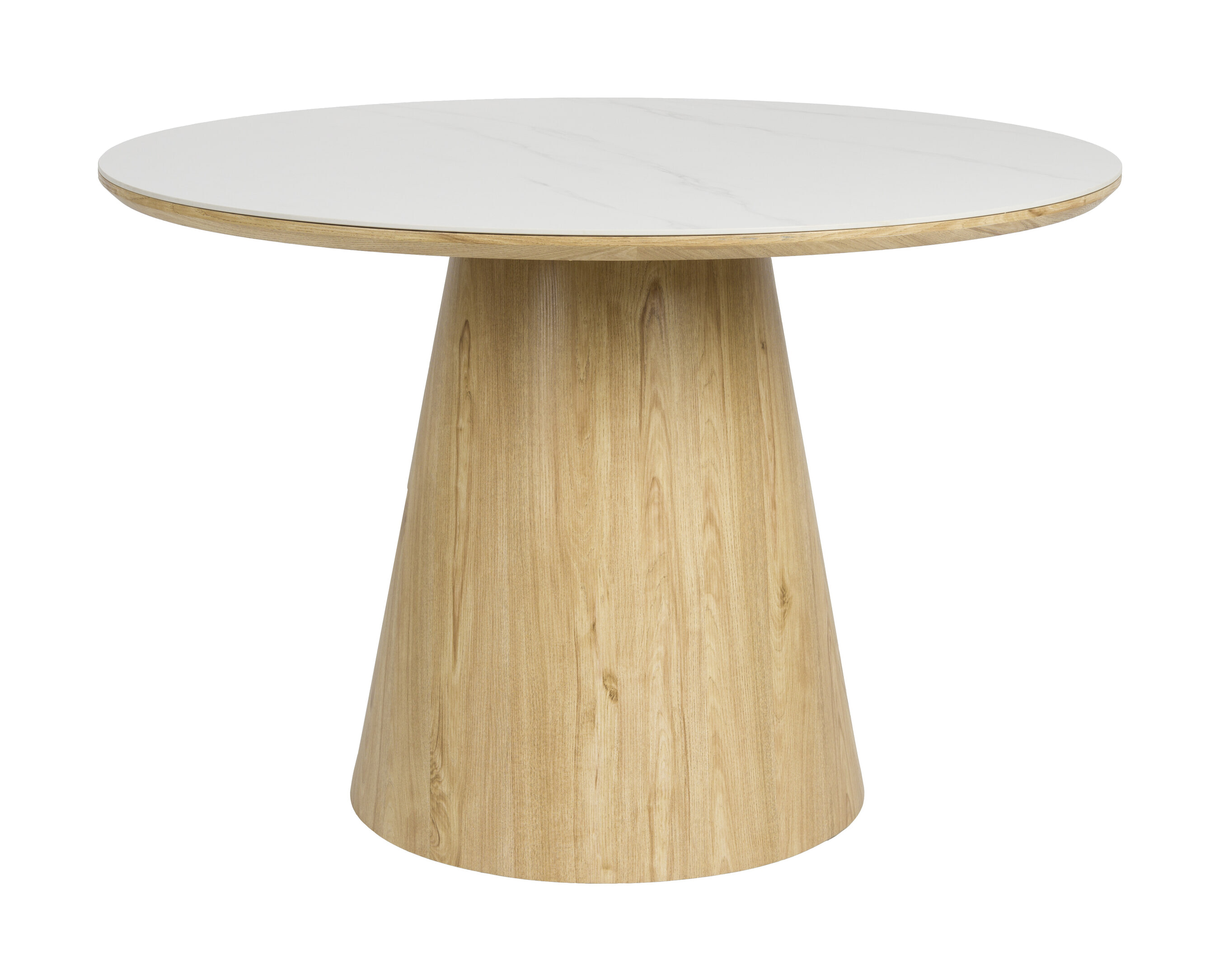 ZILT Ronde Eettafel 'Nathen' Eiken en marmerlook, 115cm