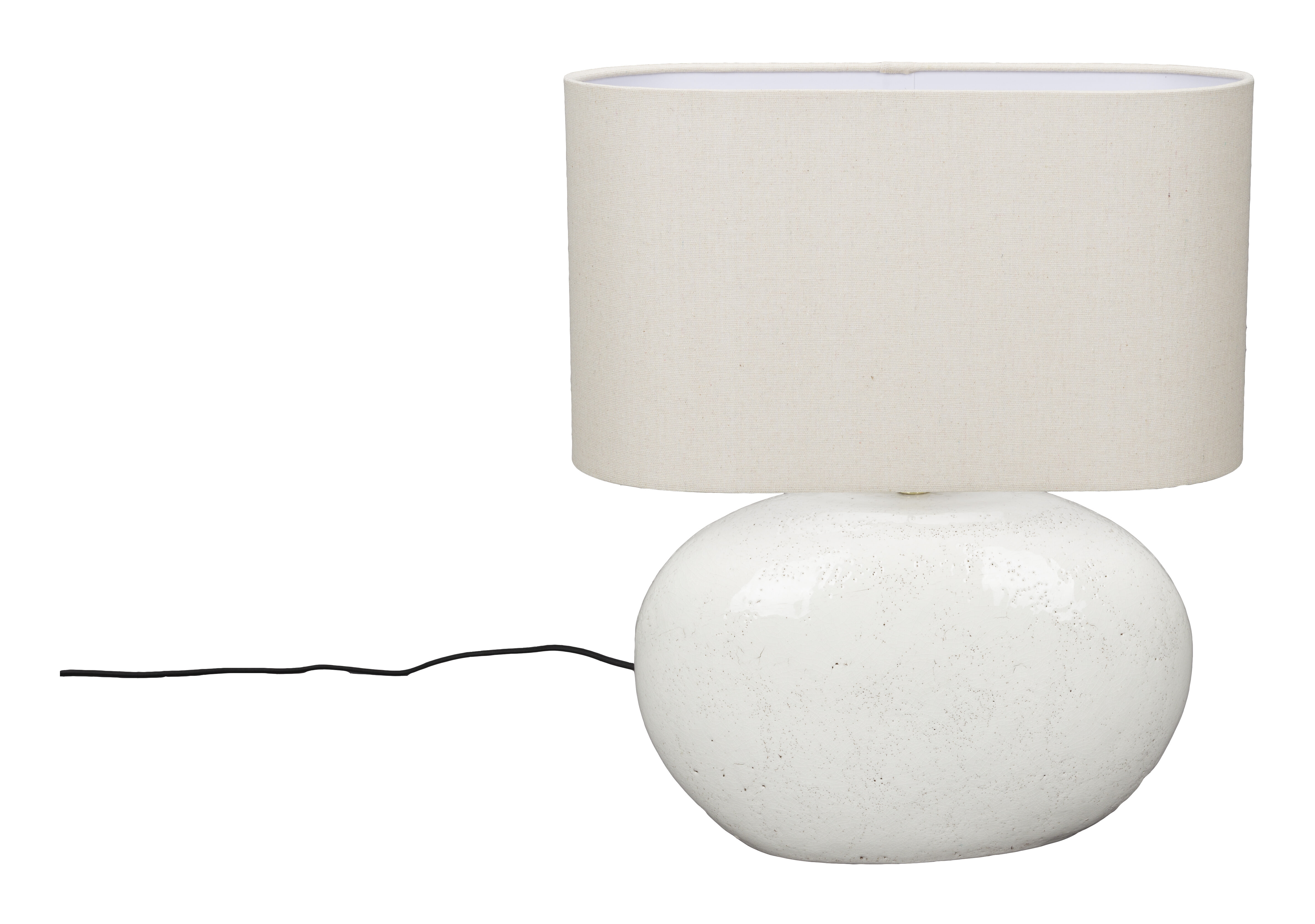 Dutchbone Tablelamp Hailey Linnen en keramiek, 50cm - Wit