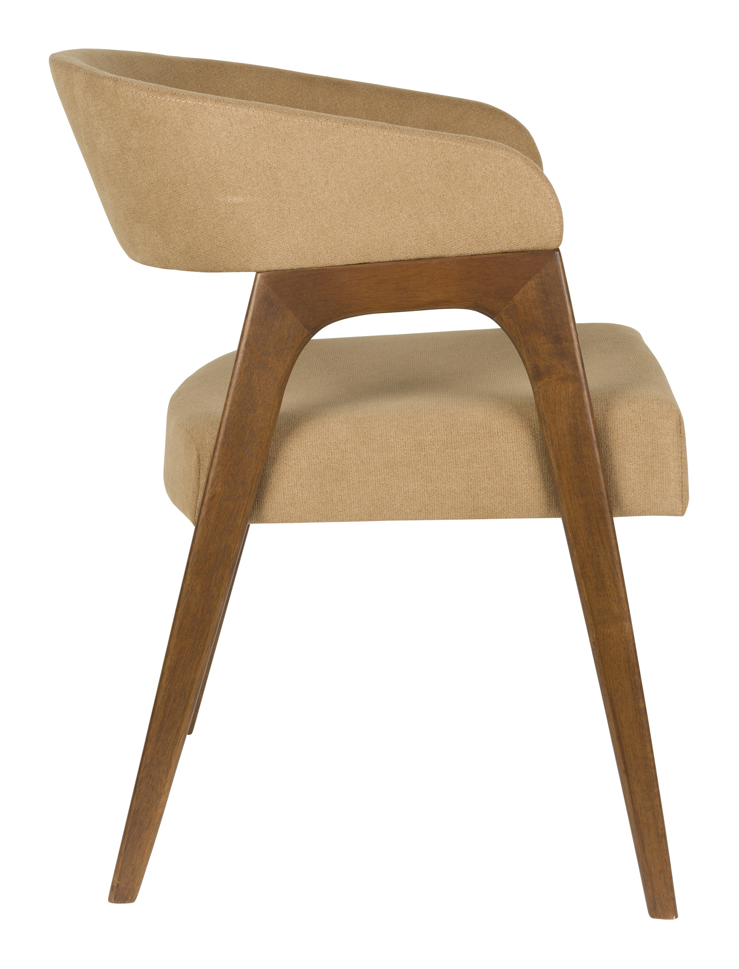 Dutchbone Eetkamerstoel 'Adamello' Essenfineer en stof, kleur Beige