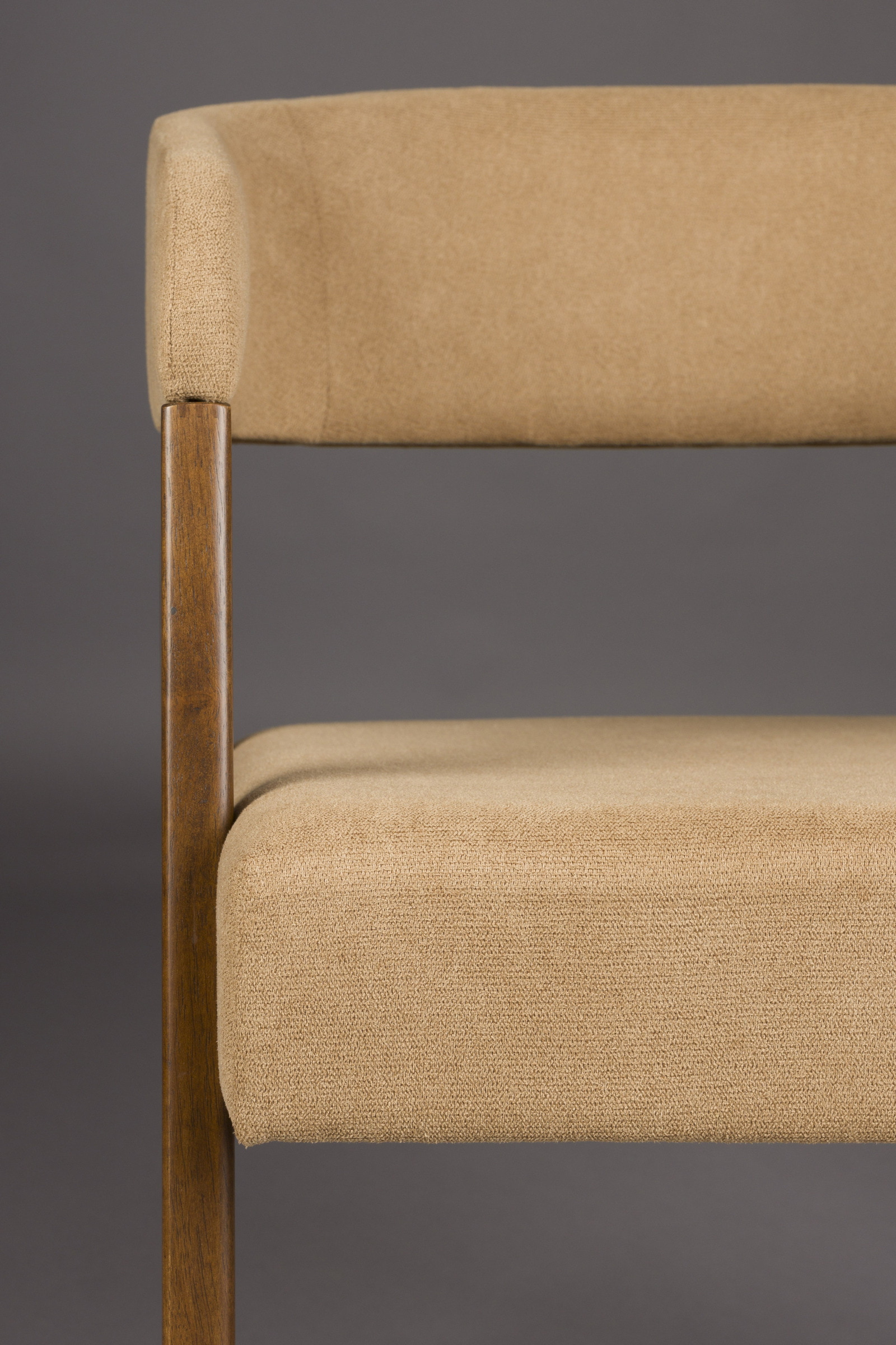 Dutchbone Eetkamerstoel 'Adamello' Essenfineer en stof, kleur Beige