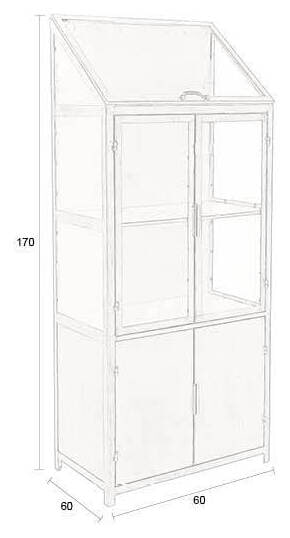 Dutchbone Vitrinekast 'Monviso' 151 x 64cm, kleur Goud