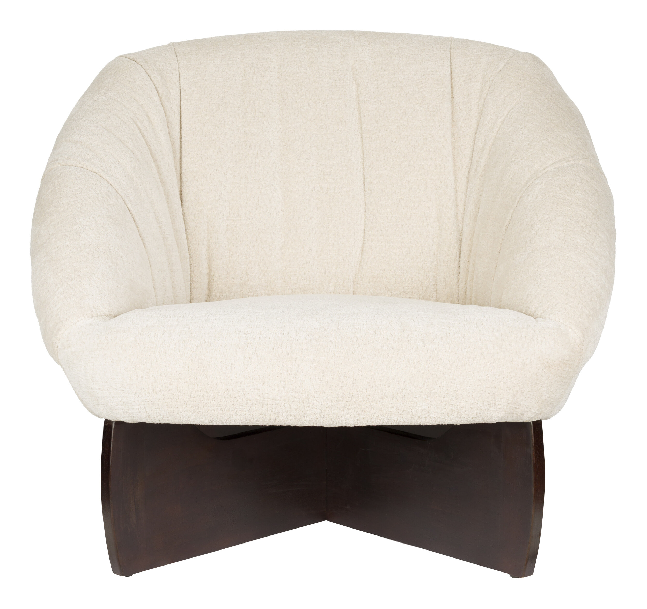 Dutchbone Fauteuil 'Emilius' Bouclé en rubberhout