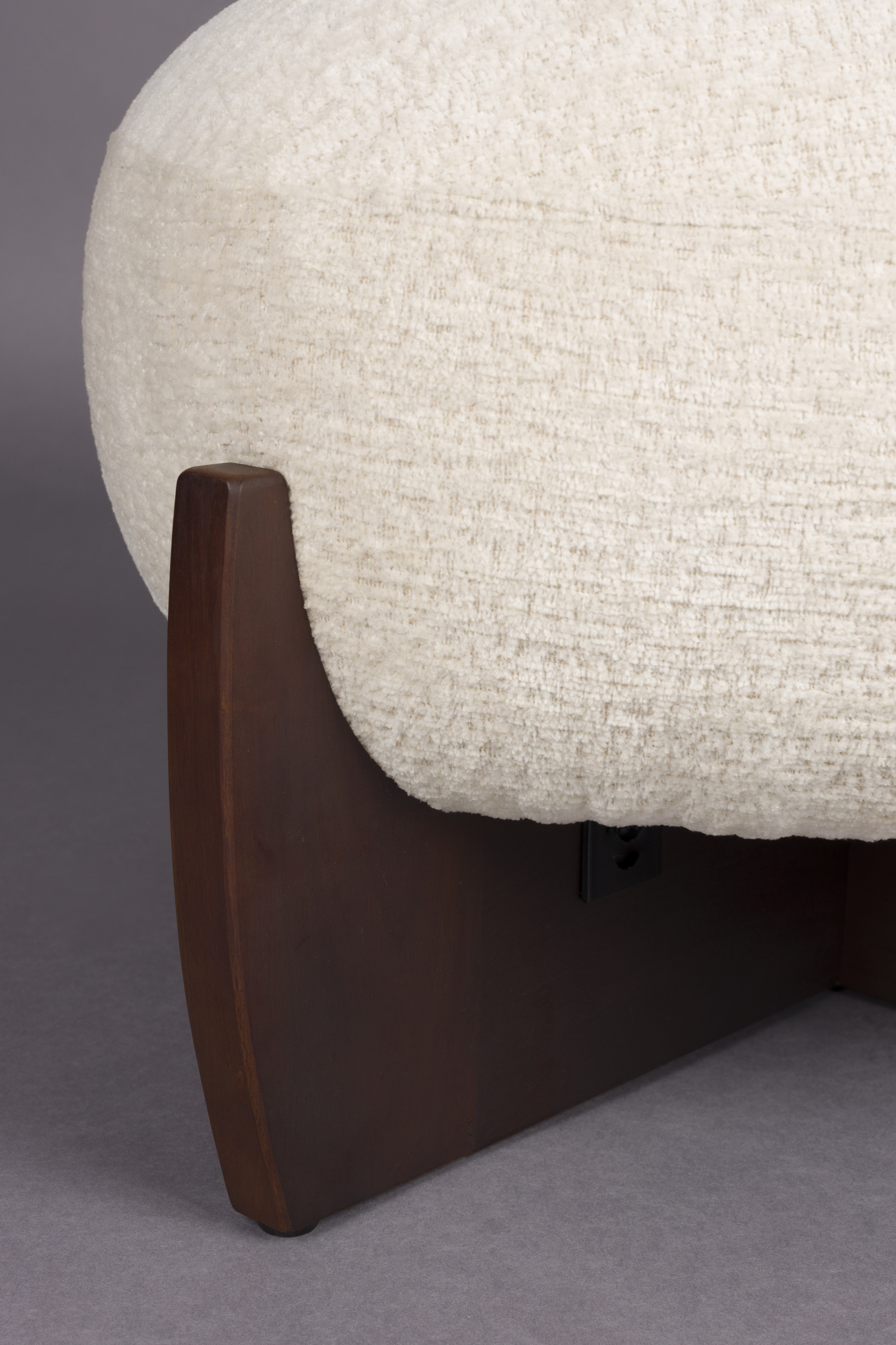 Dutchbone Hocker 'Emilius' Bouclé en rubberhout