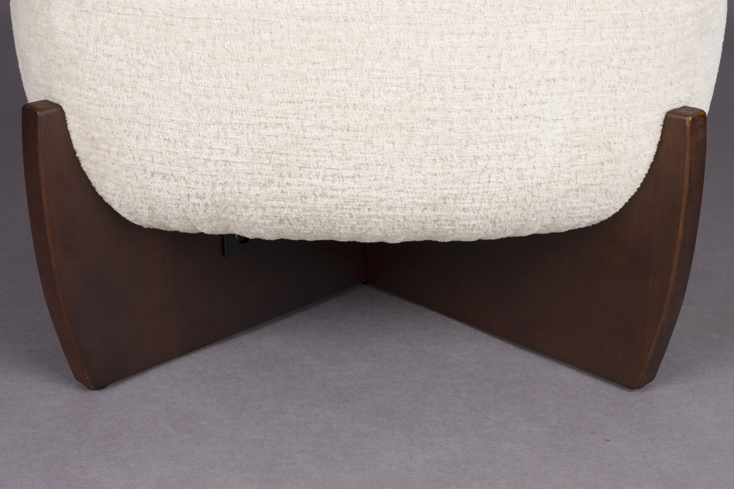 Dutchbone Hocker 'Emilius' Bouclé en rubberhout