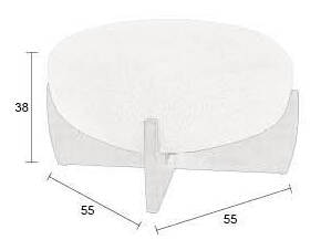 Dutchbone Hocker 'Emilius' Bouclé en rubberhout