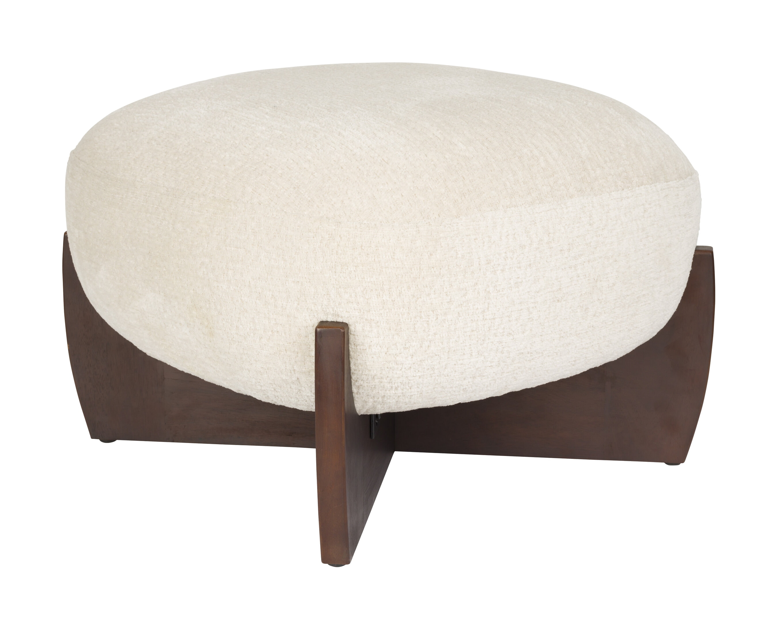 Dutchbone Hocker 'Emilius' Bouclé en rubberhout
