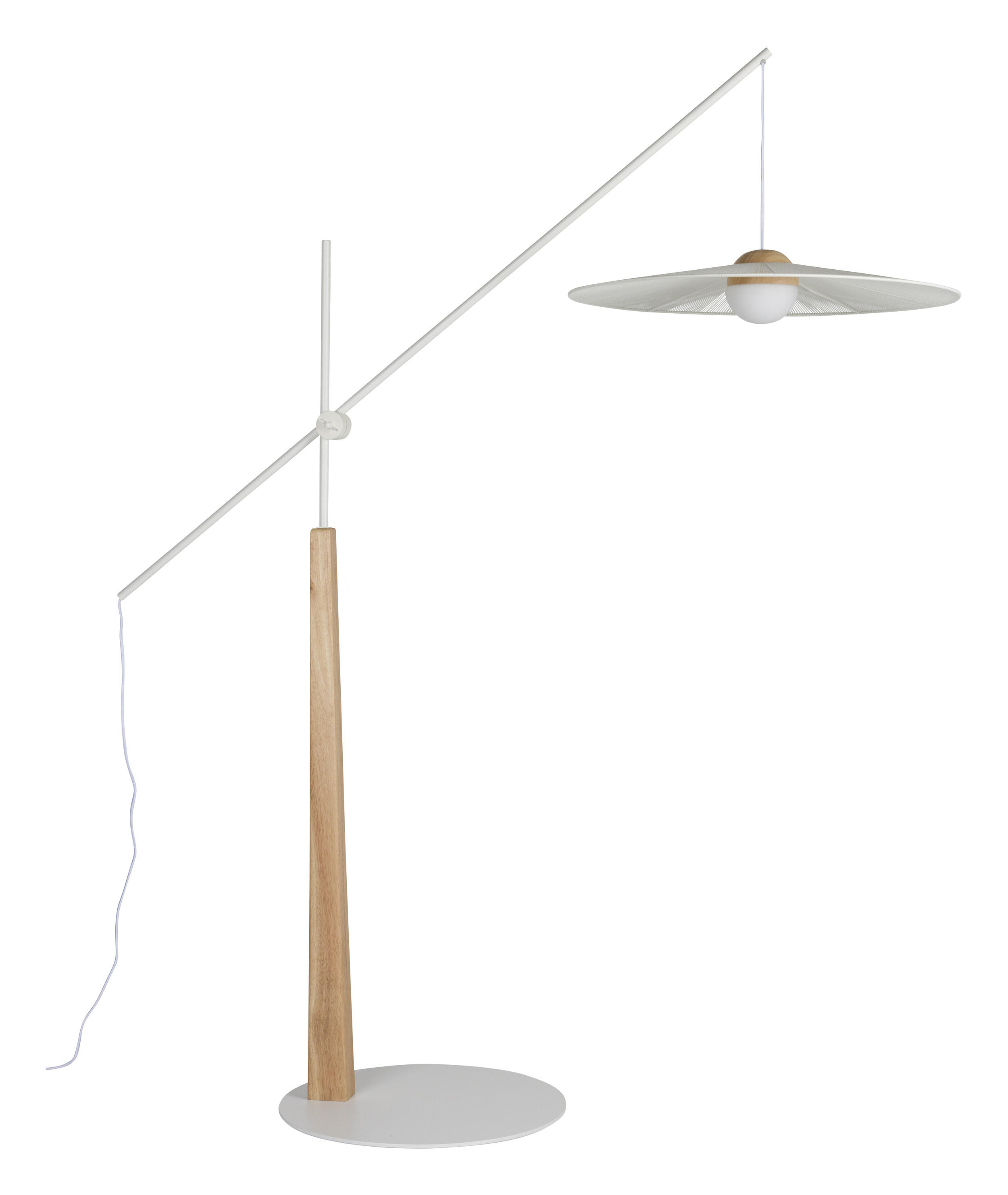 Zuiver Verstelbare Vloerlamp 'Belle' Hout en touw, 200cm