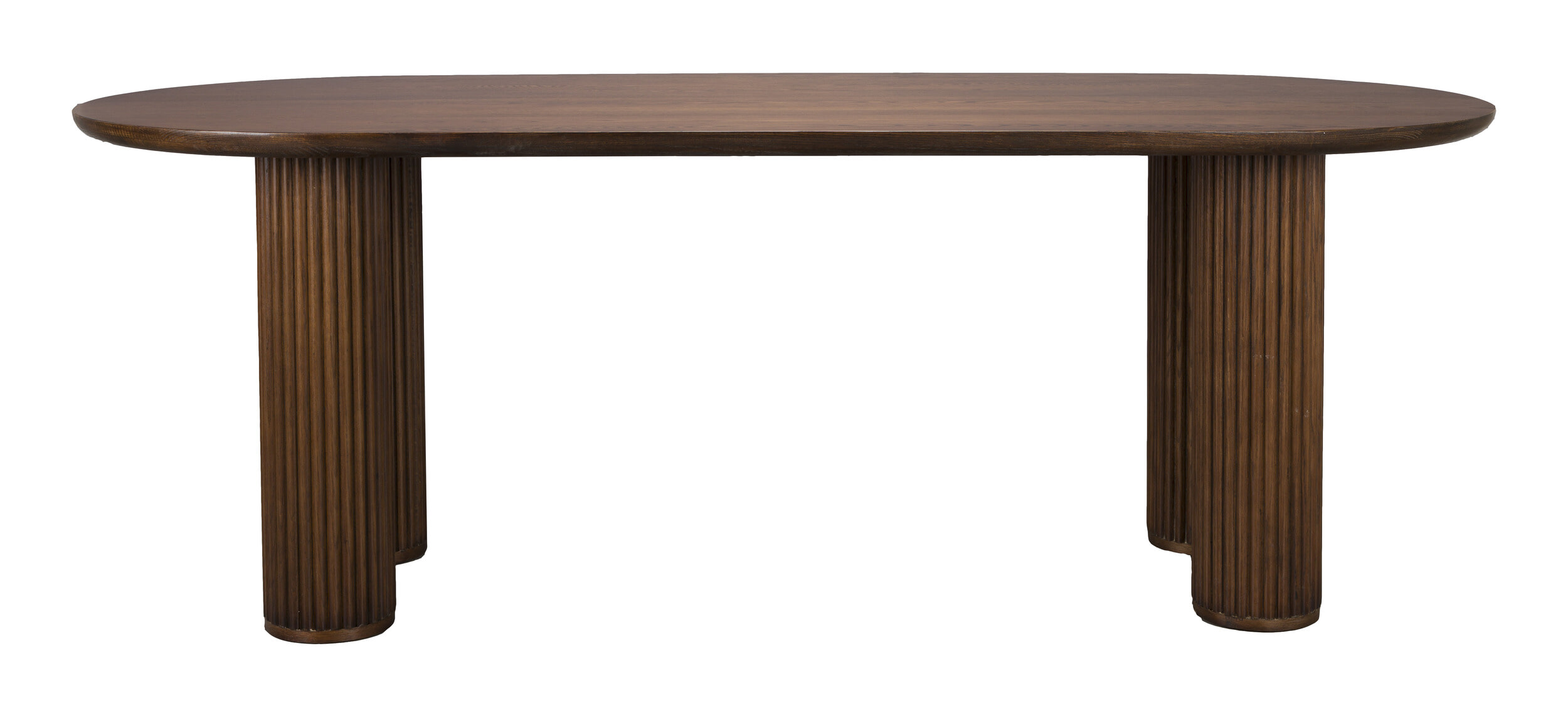 Dutchbone Ovale Eettafel 'Dean' Walnootlook, 220 x 90cm