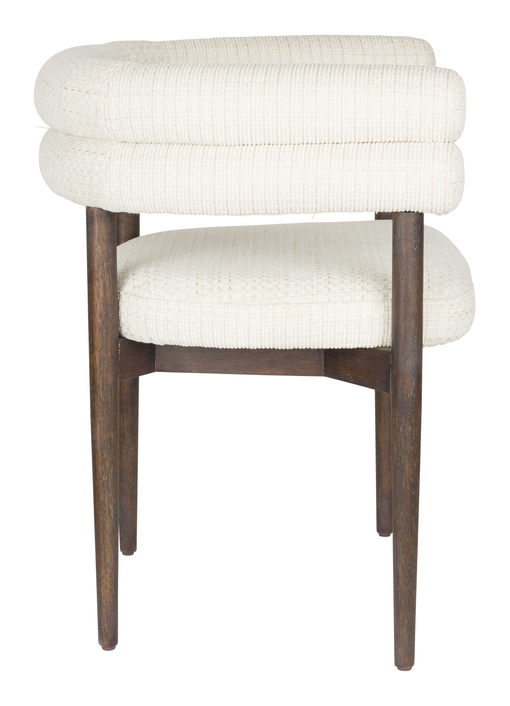 Dutchbone Eetkamerstoel 'Sela' Geweven stof, kleur Off White