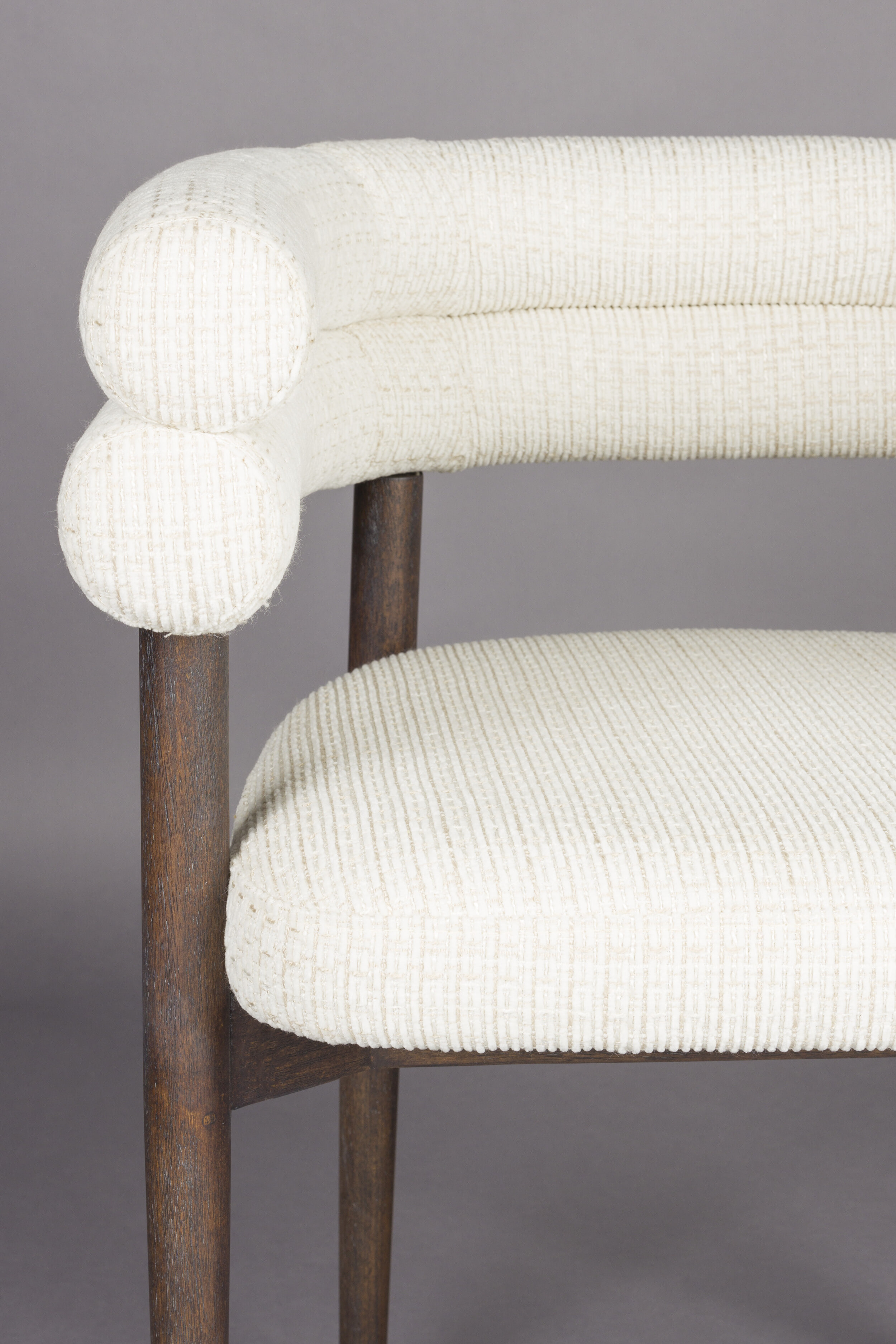 Dutchbone Eetkamerstoel 'Sela' Geweven stof, kleur Off White