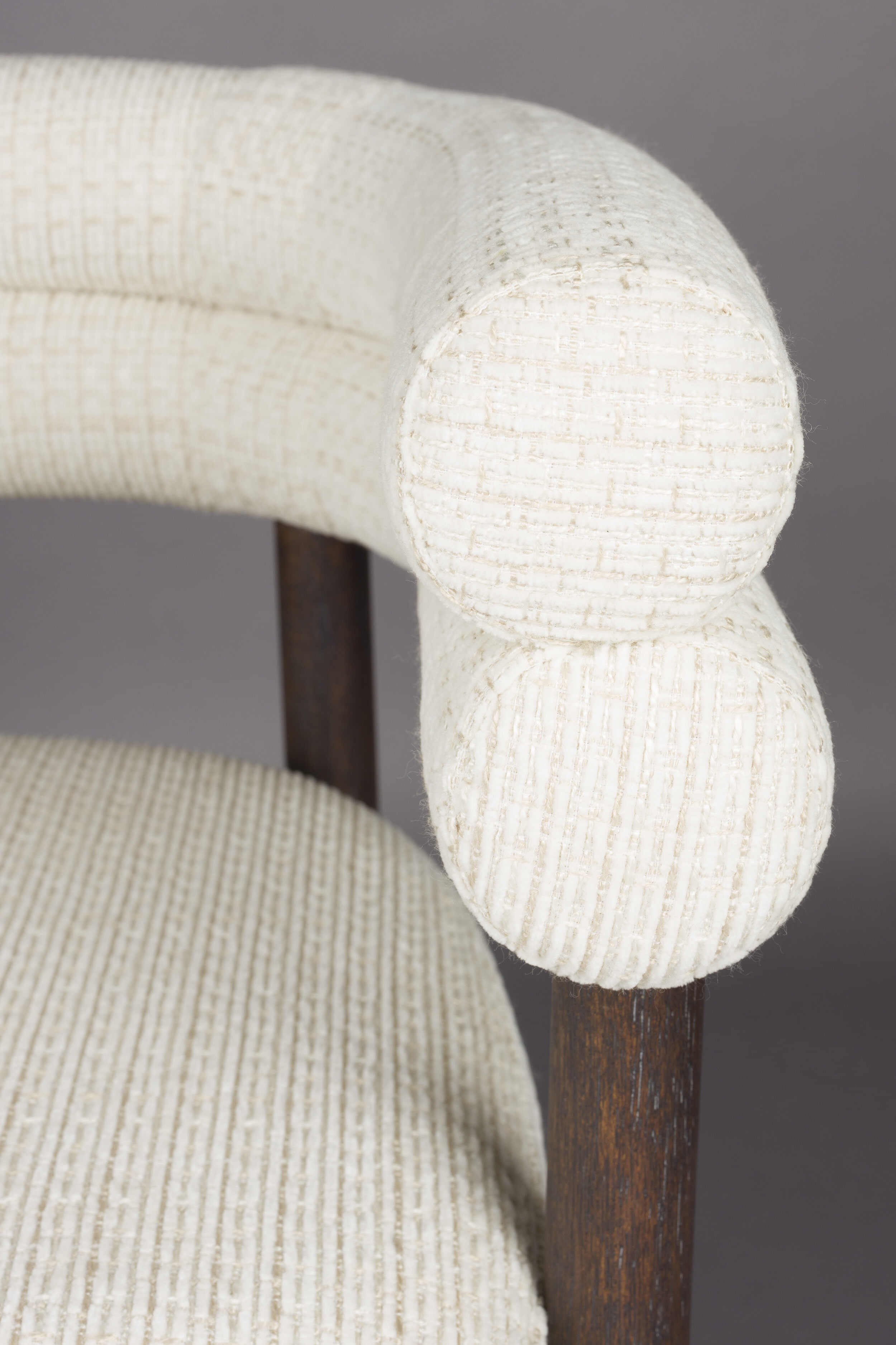 Dutchbone Eetkamerstoel 'Sela' Geweven stof, kleur Off White