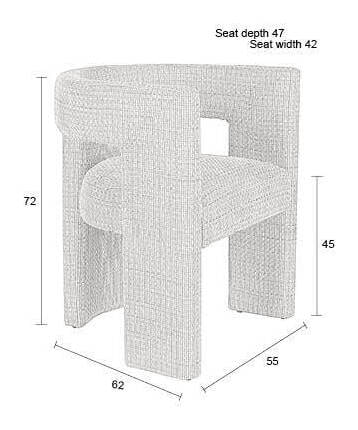 Dutchbone Eetkamerstoel 'Medina' Geweven stof, kleur Beige