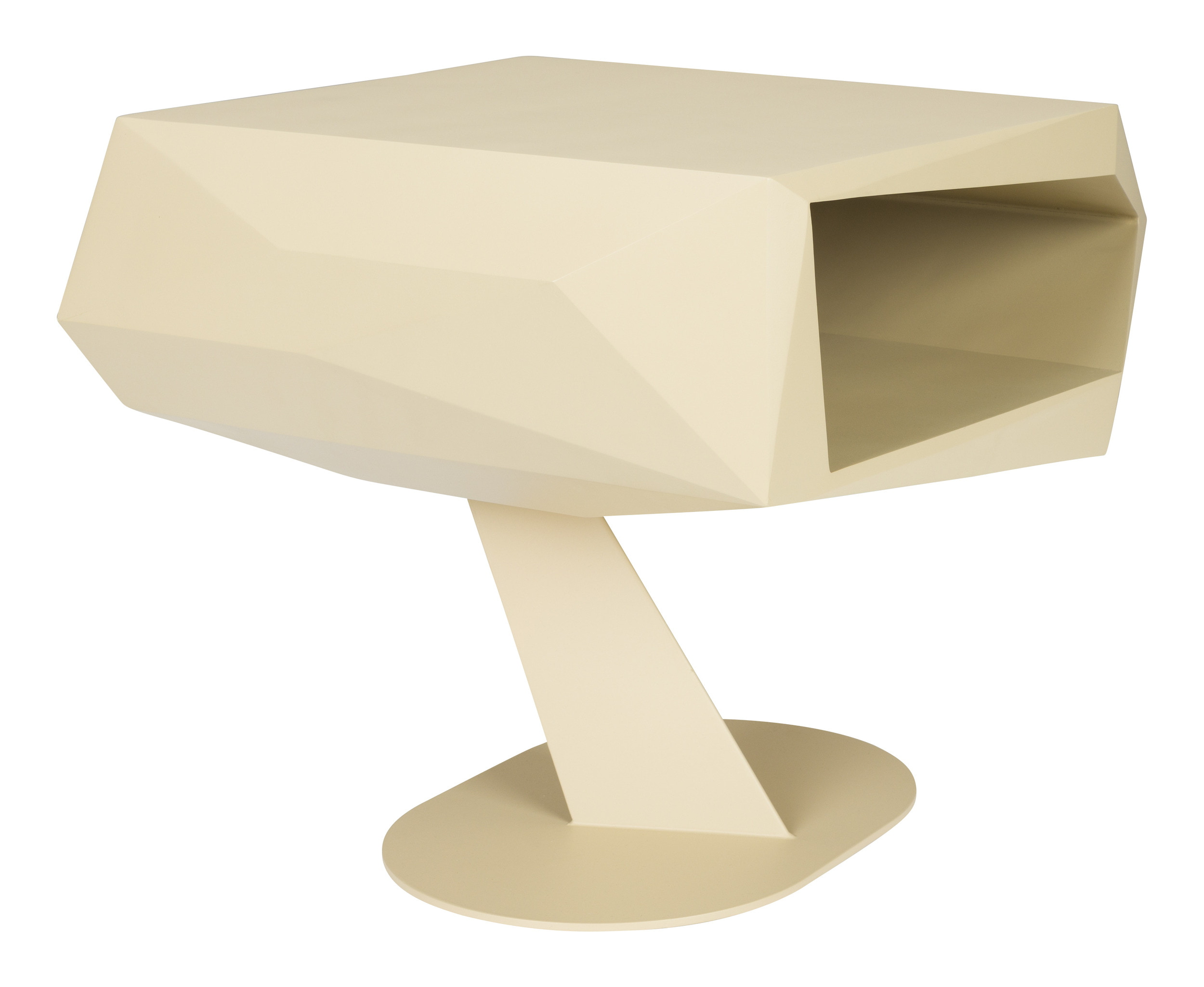Zuiver Bijzettafel 'North' Resin en staal, 60 x 40cm, kleur Beige