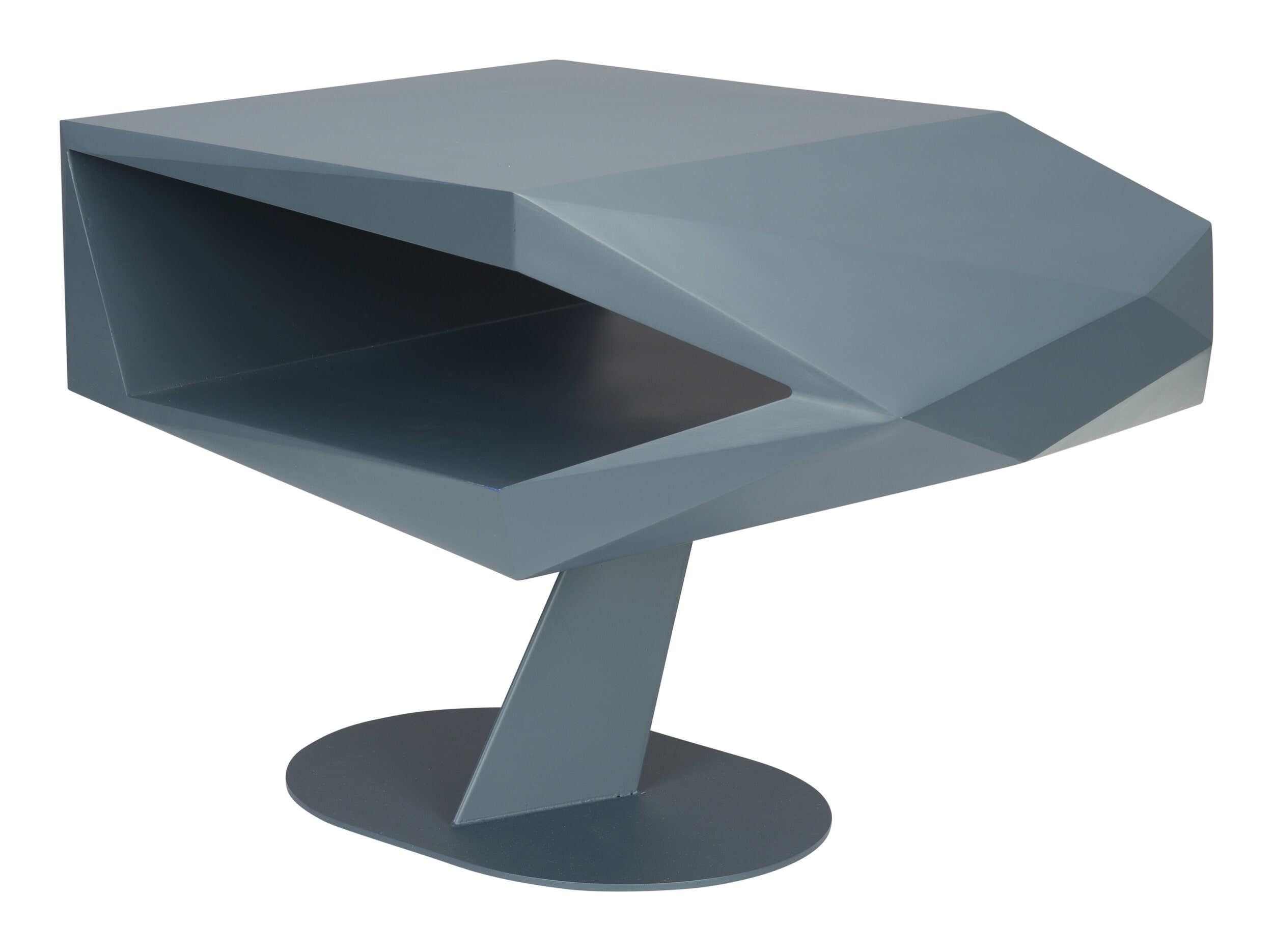 Zuiver Bijzettafel 'North' Resin en staal, 60 x 40cm, kleur Space Black