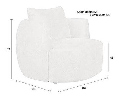 Dutchbone Fauteuil 'Rocca' Geweven stof, kleur Latte