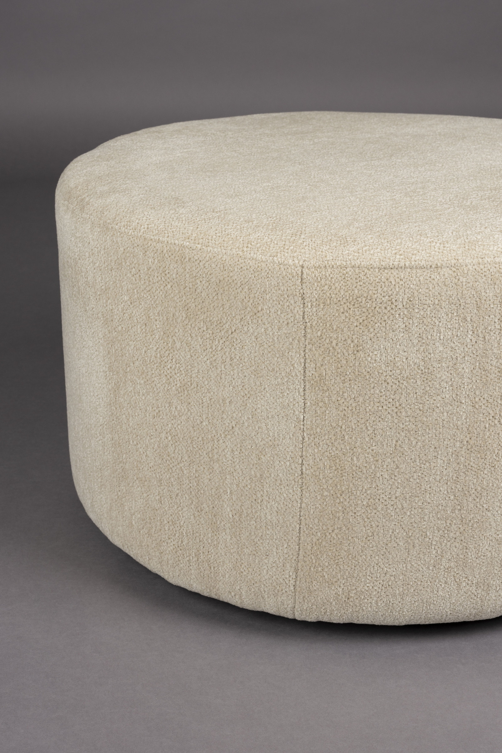 Dutchbone Poef 'Rocca' Geweven stof, kleur Latte
