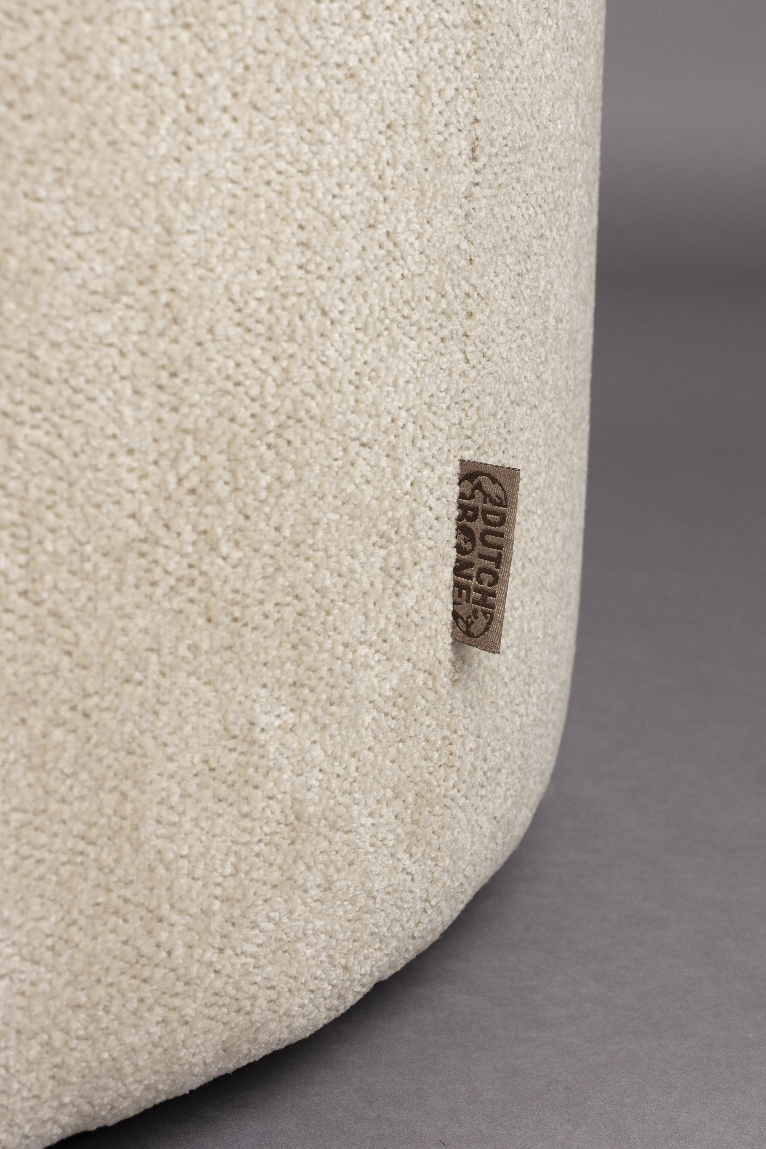 Dutchbone Poef 'Rocca' Geweven stof, kleur Latte