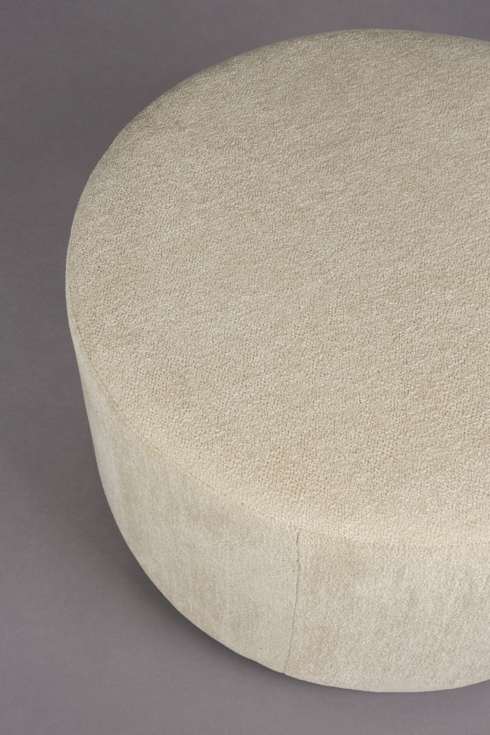 Dutchbone Poef 'Rocca' Geweven stof, kleur Latte