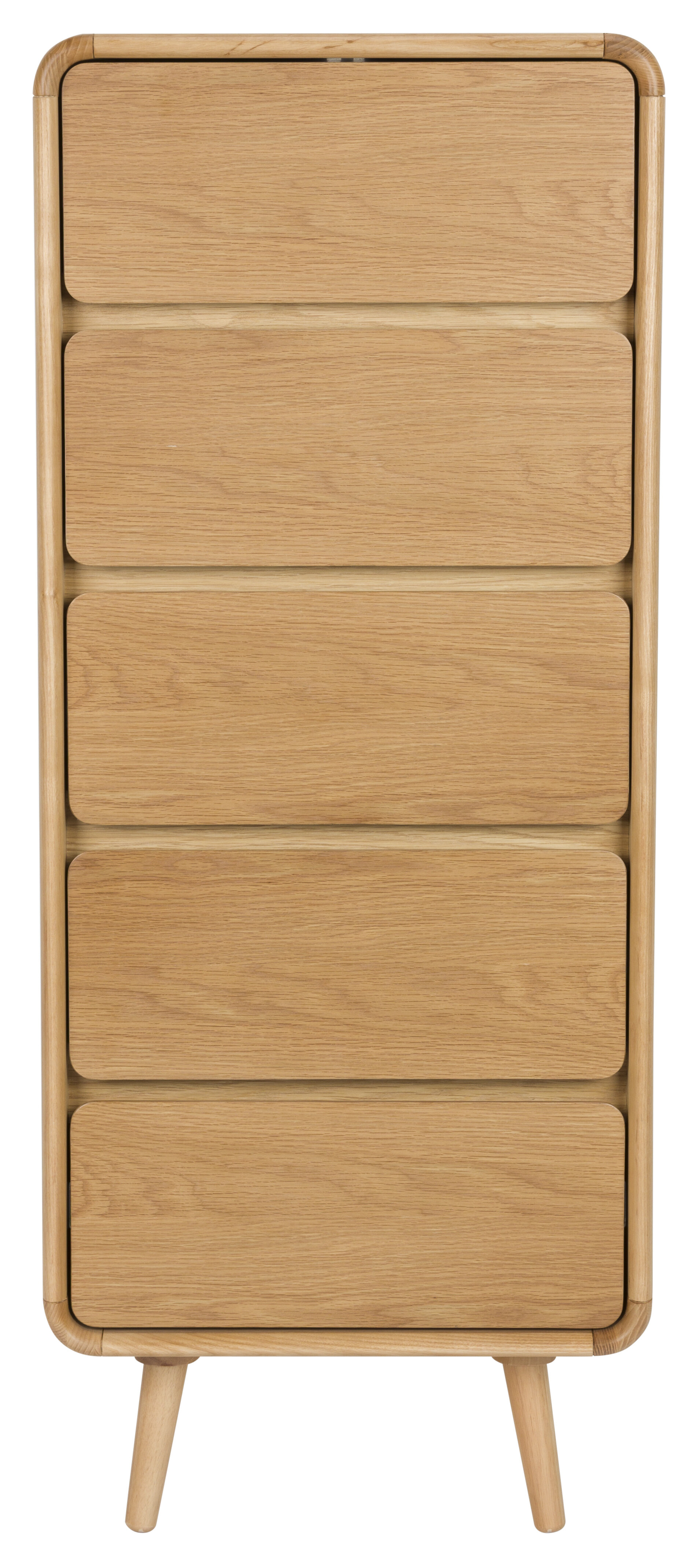 Zuiver Ladekast Rise Essen en rubberhout, Met 5 laden