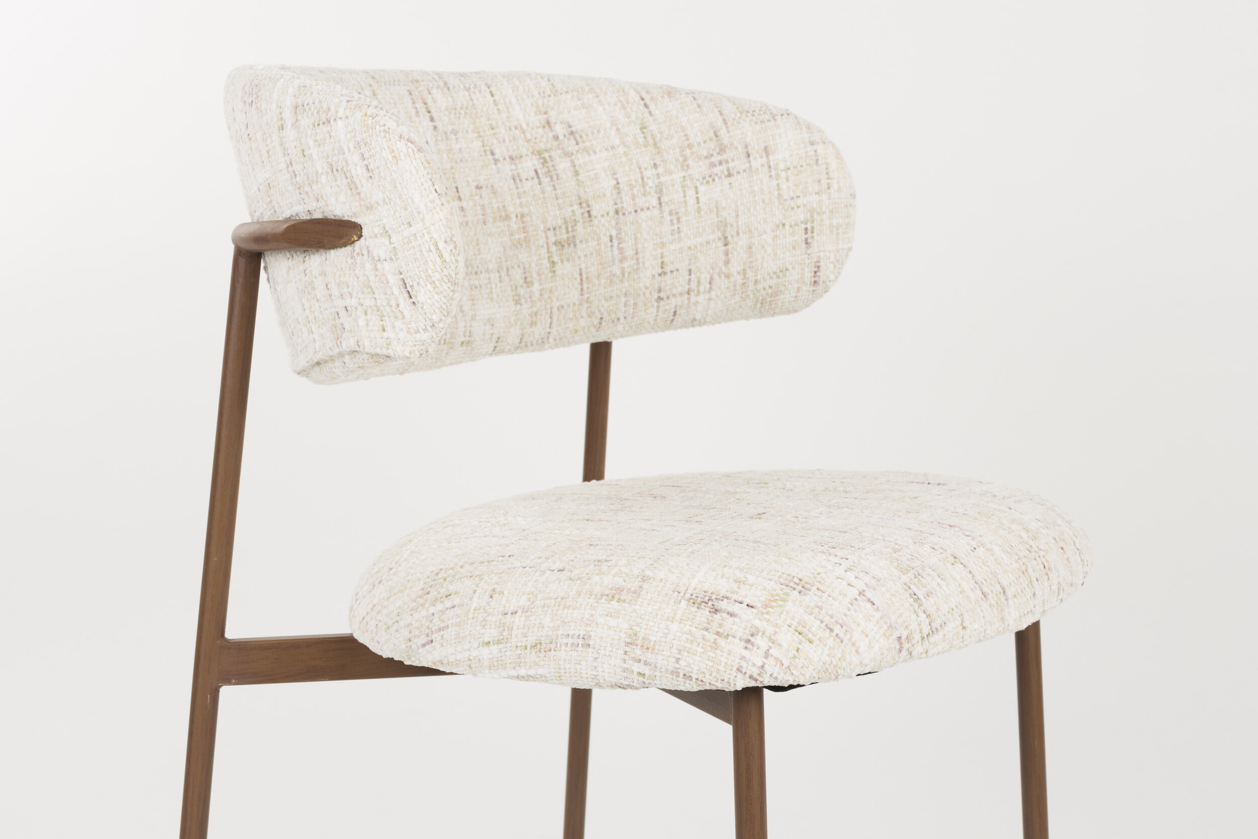 ZILT Eetkamerstoel 'Shakila' Geweven stof, kleur Off White