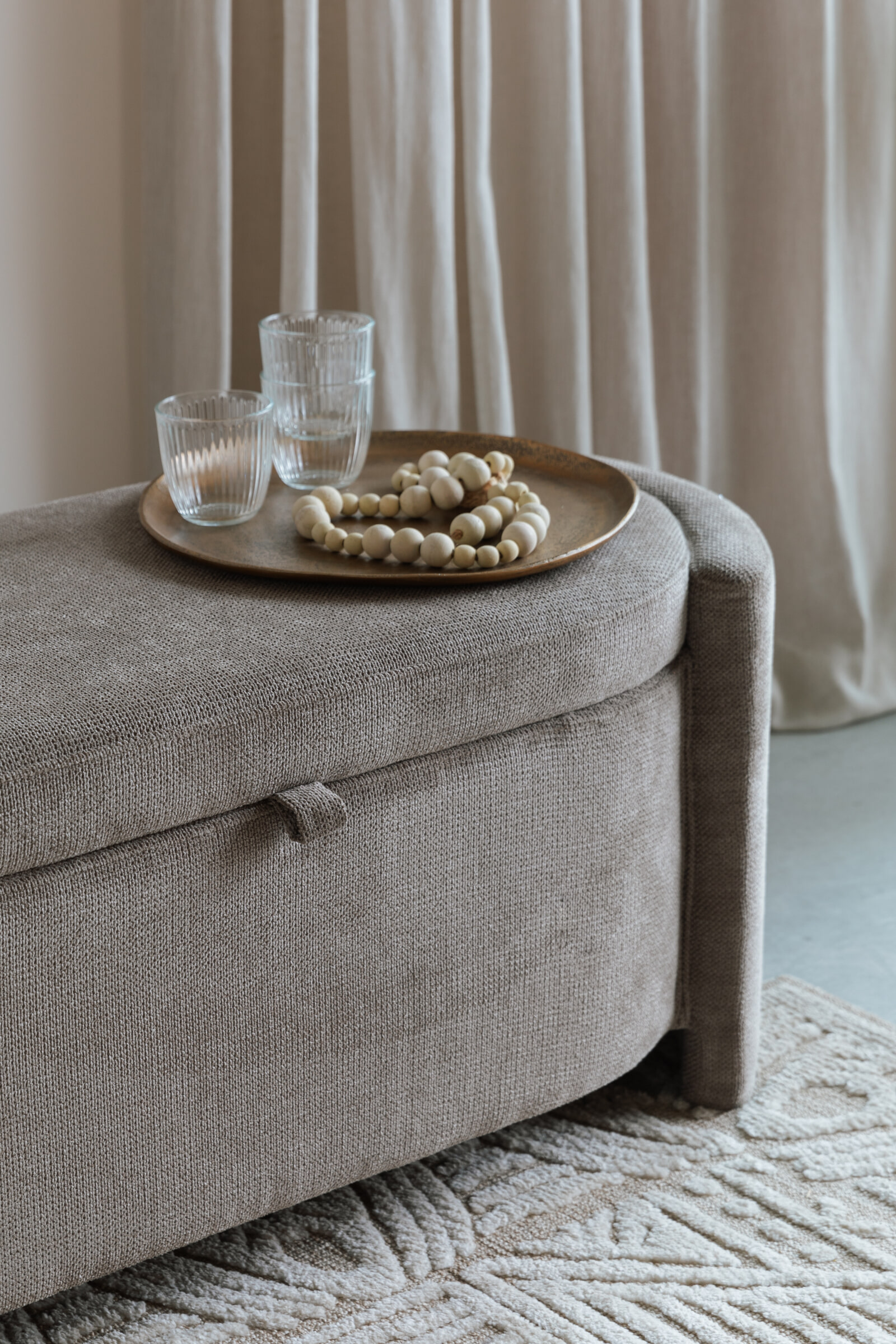 ZILT Halbank 'Ruthy' Met opbergruimte, kleur Taupe