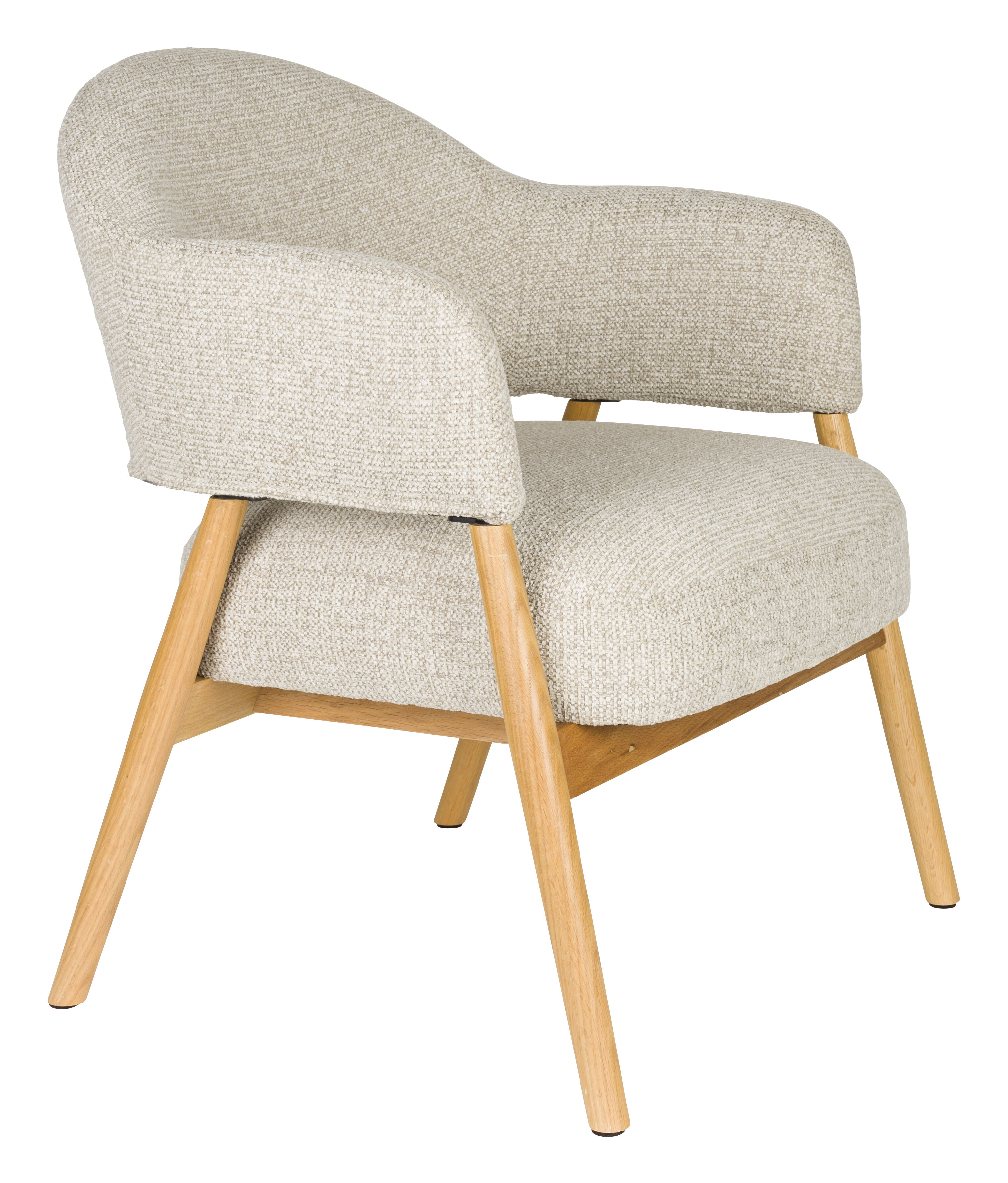 ZILT Fauteuil 'Shenae' Bouclé, kleur Lichtbruin