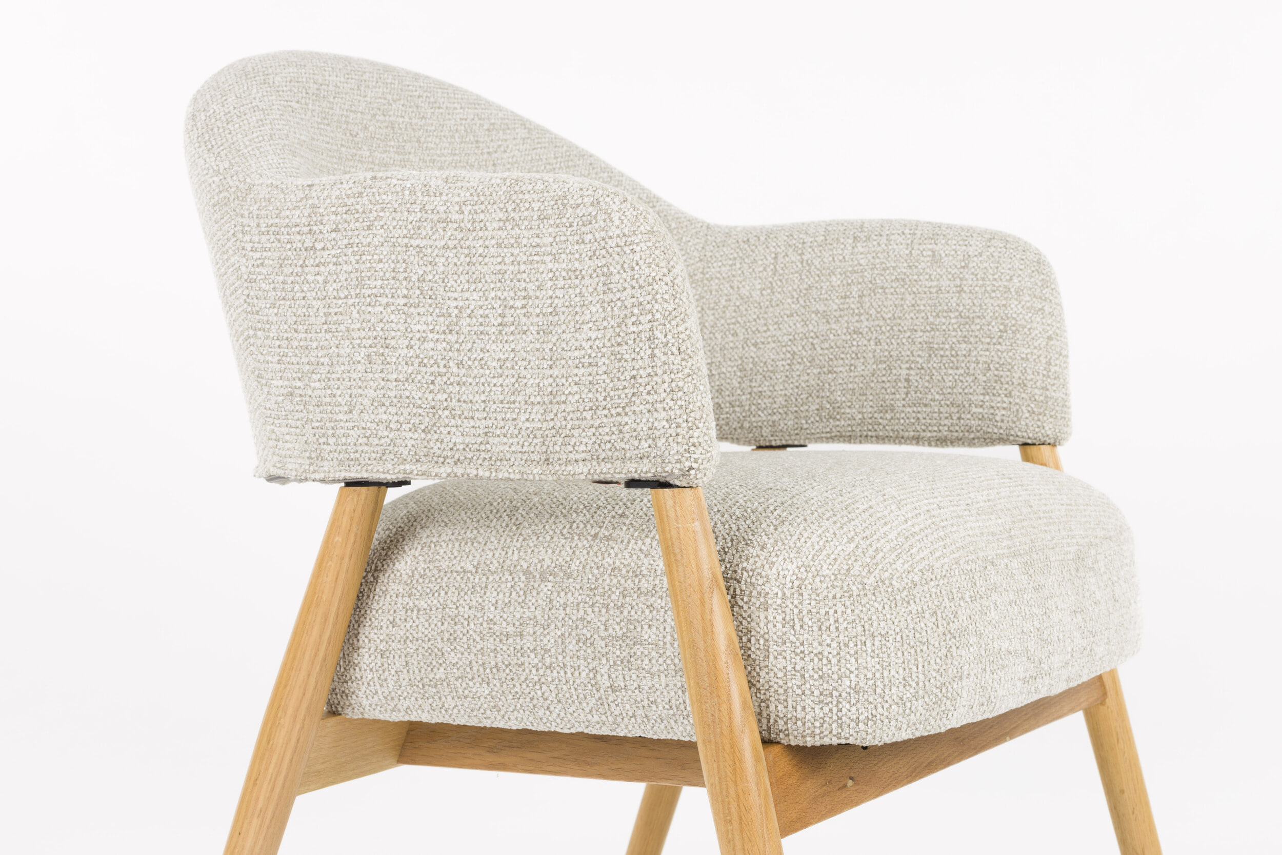 ZILT Fauteuil 'Shenae' Bouclé, kleur Lichtbruin