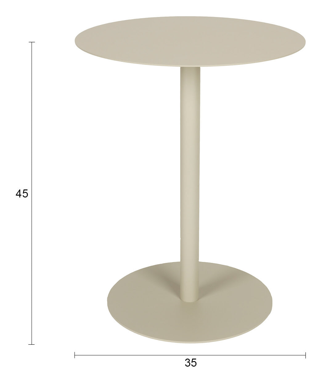 Zuiver Outdoor Bijzettafel 'Snow' 35cm, kleur Brown Rice