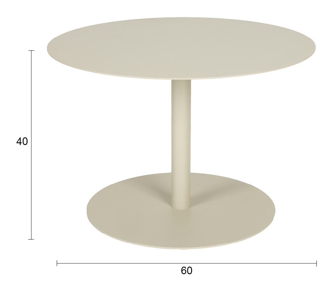 Zuiver Outdoor Salontafel 'Snow' 60cm, kleur Brown Rice