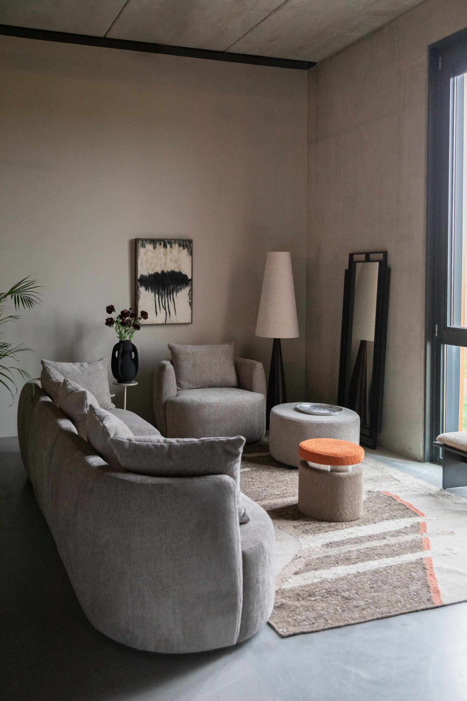 Dutchbone 4,5-zits Bank 'Rocca' Geweven stof, kleur Cappuccino