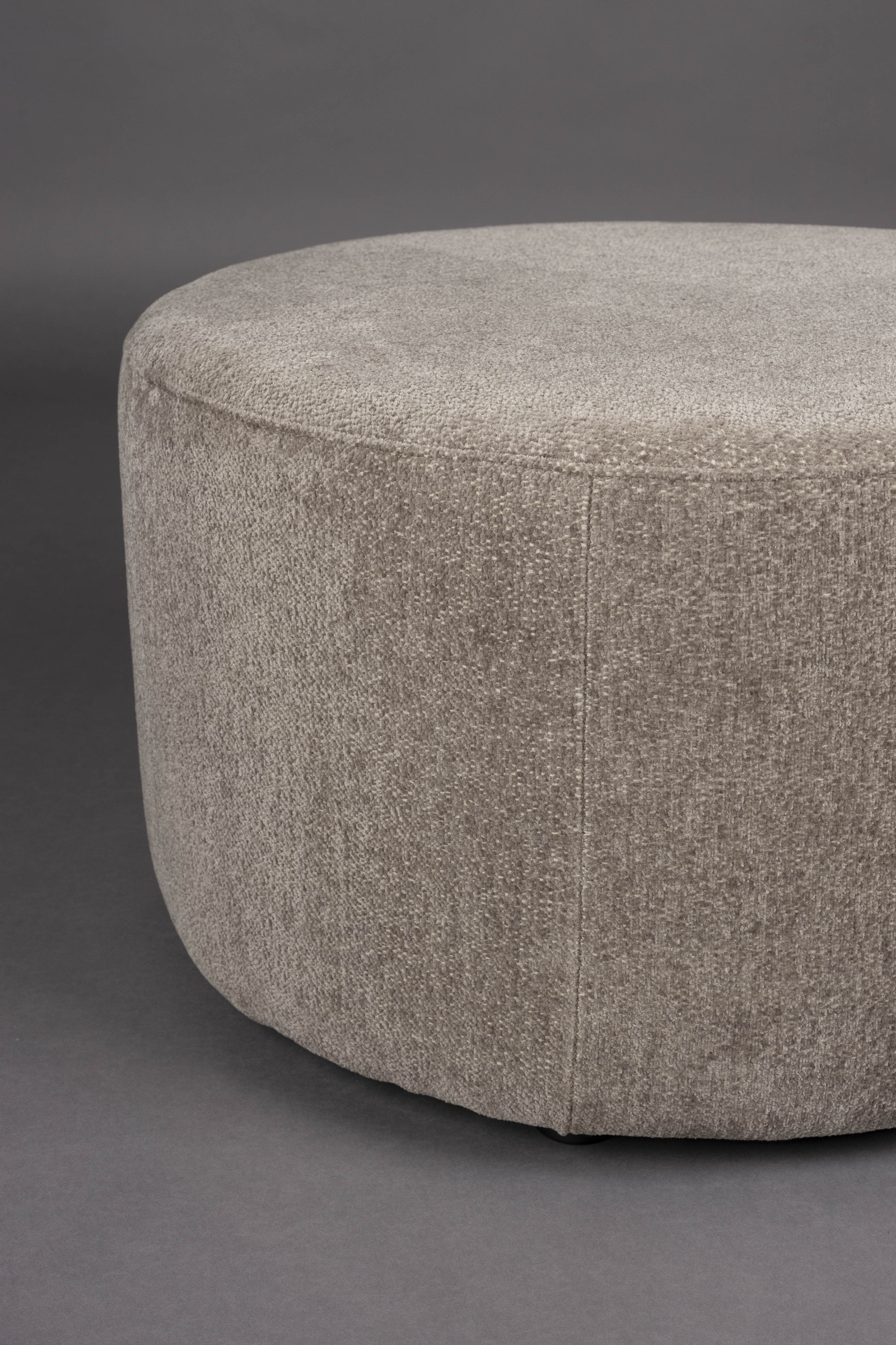 Dutchbone Poef 'Rocca' Geweven stof, kleur Cappuccino
