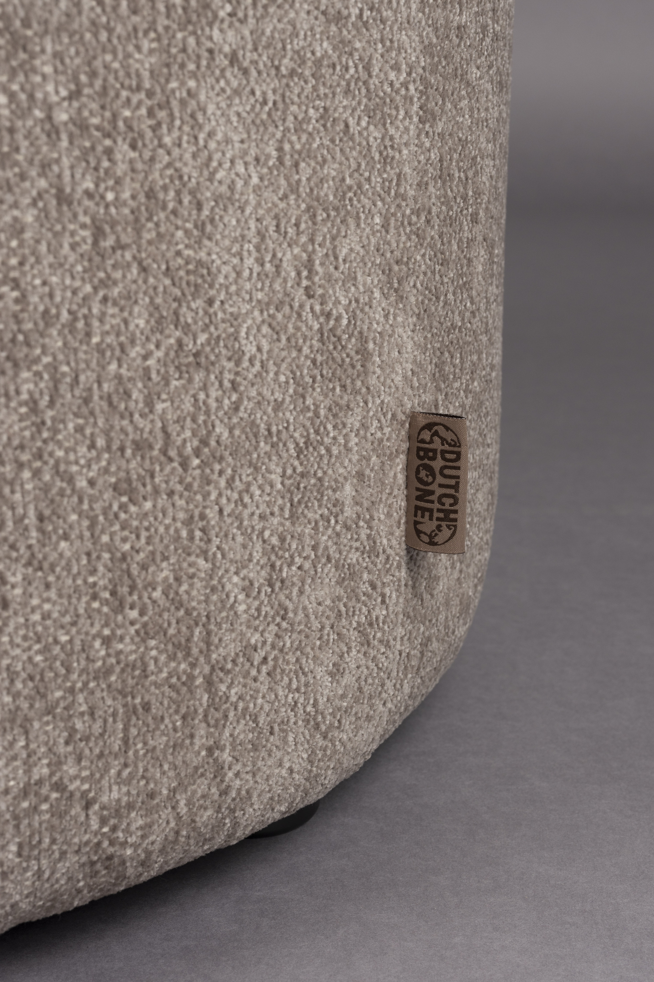 Dutchbone Poef 'Rocca' Geweven stof, kleur Cappuccino