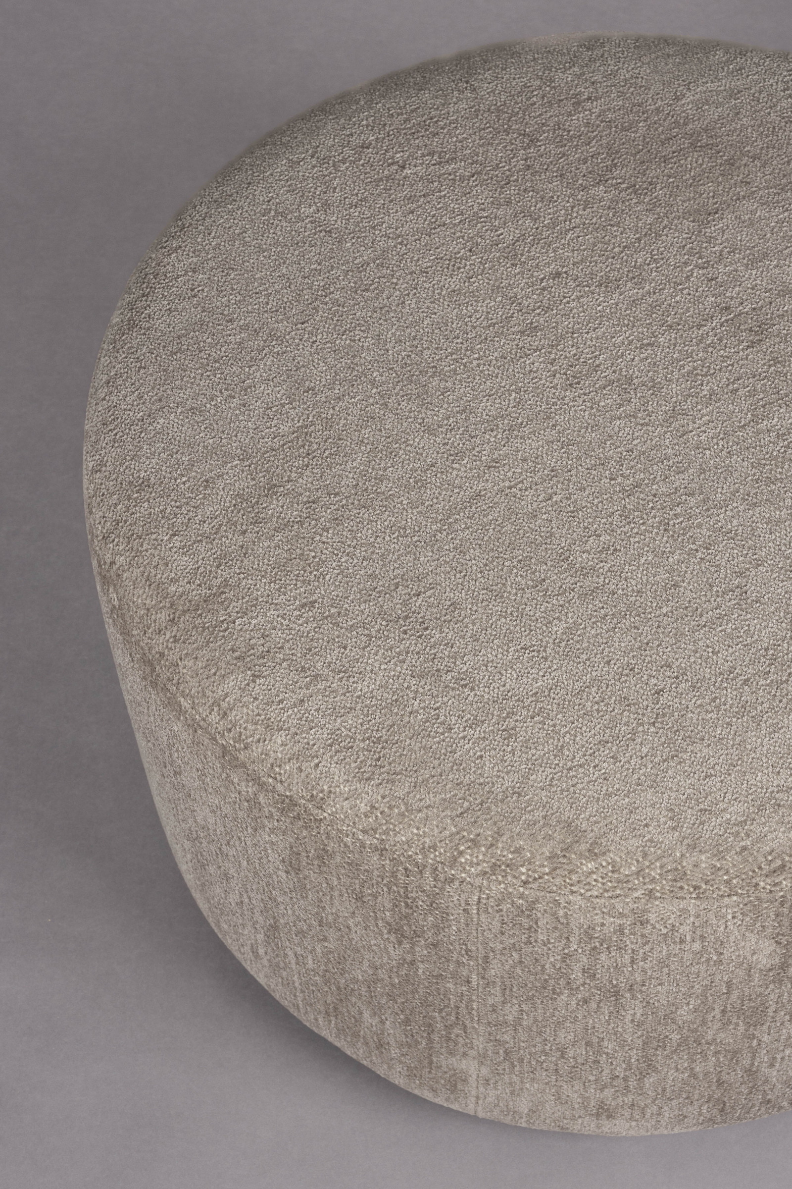 Dutchbone Poef 'Rocca' Geweven stof, kleur Cappuccino