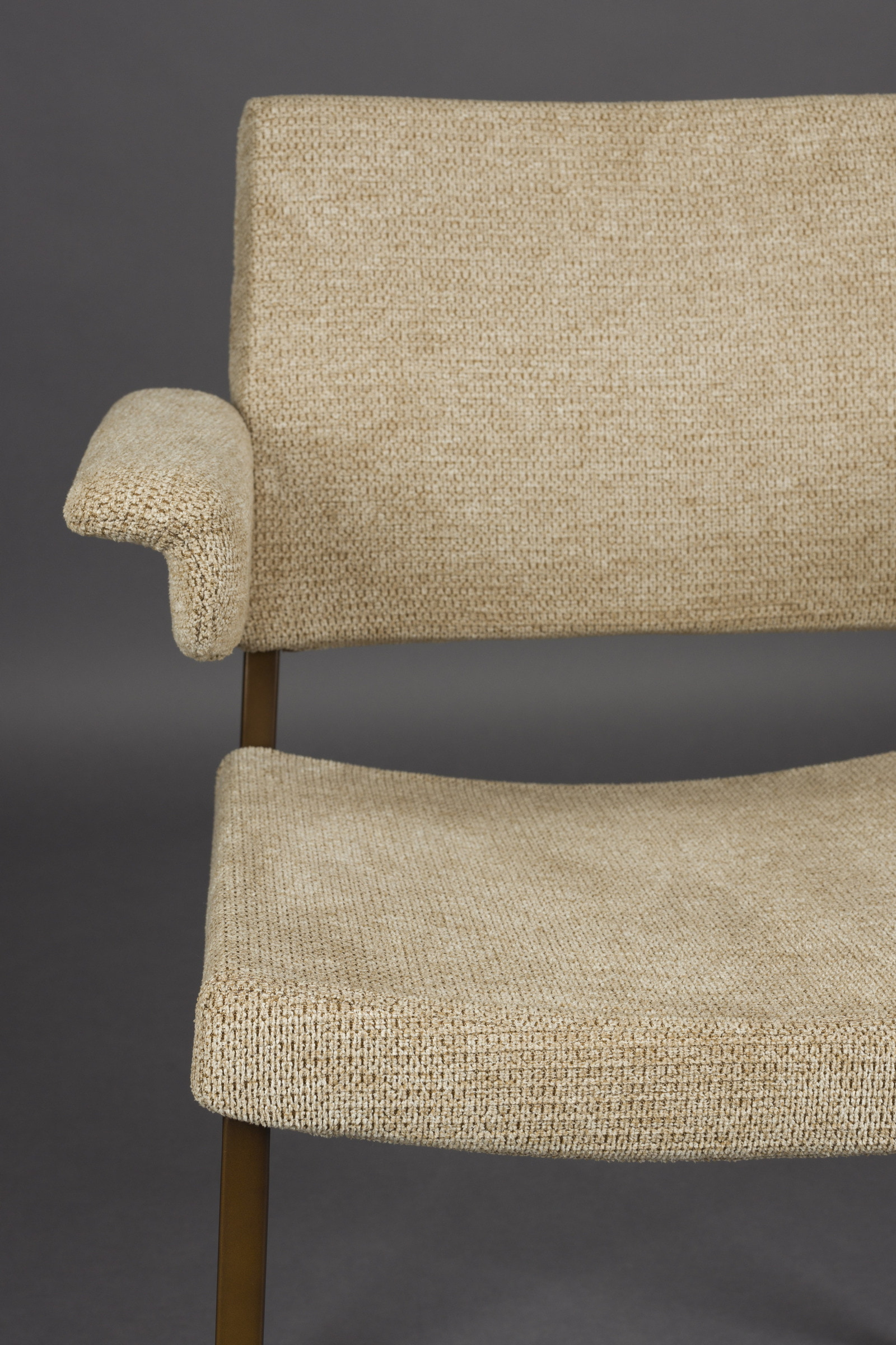 Dutchbone Eetkamerstoel 'Portland' Geweven stof, kleur Beige