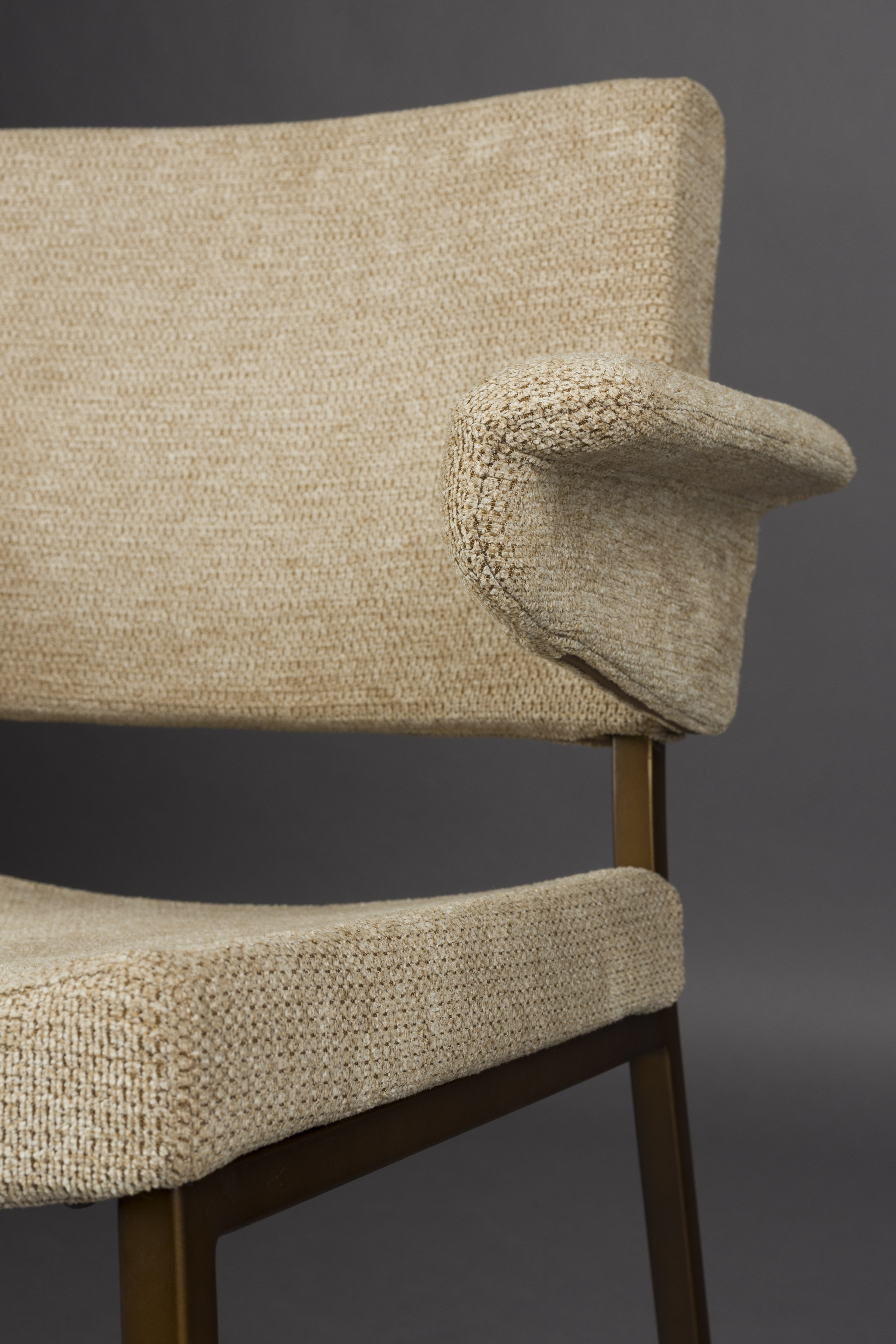 Dutchbone Eetkamerstoel 'Portland' Geweven stof, kleur Beige