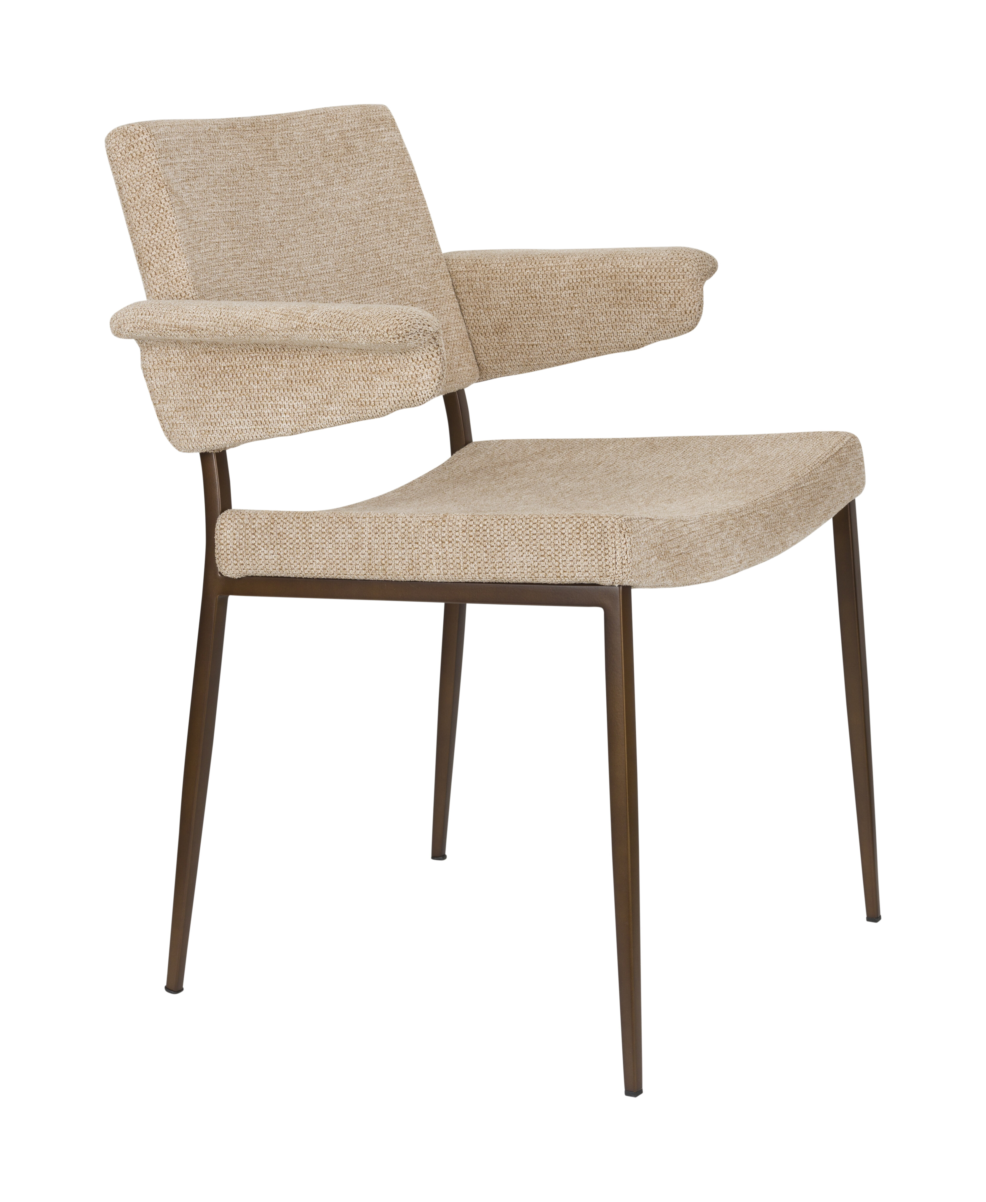 Dutchbone Eetkamerstoel 'Portland' Geweven stof, kleur Beige