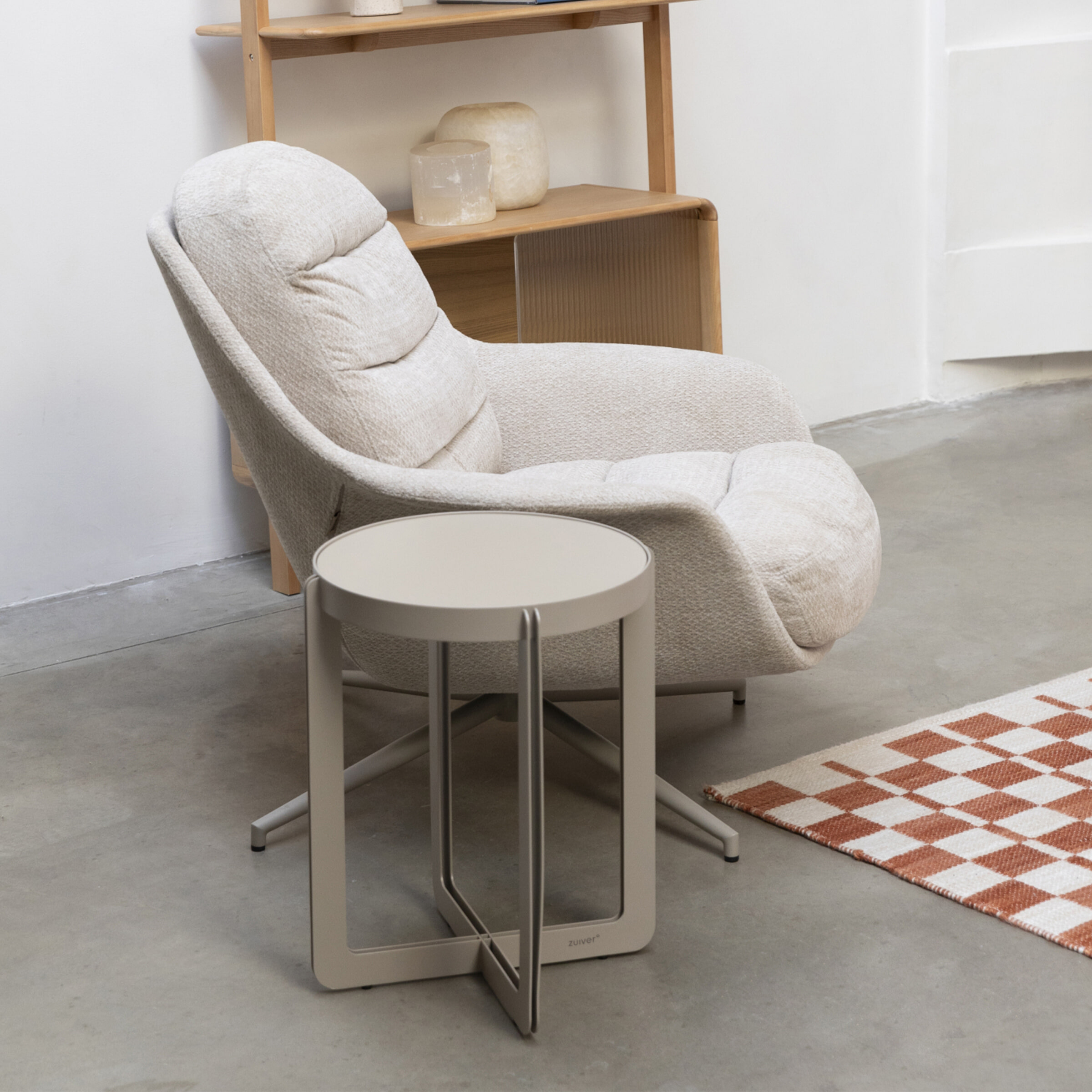 Zuiver Draaifauteuil 'Philly' kleur Beige