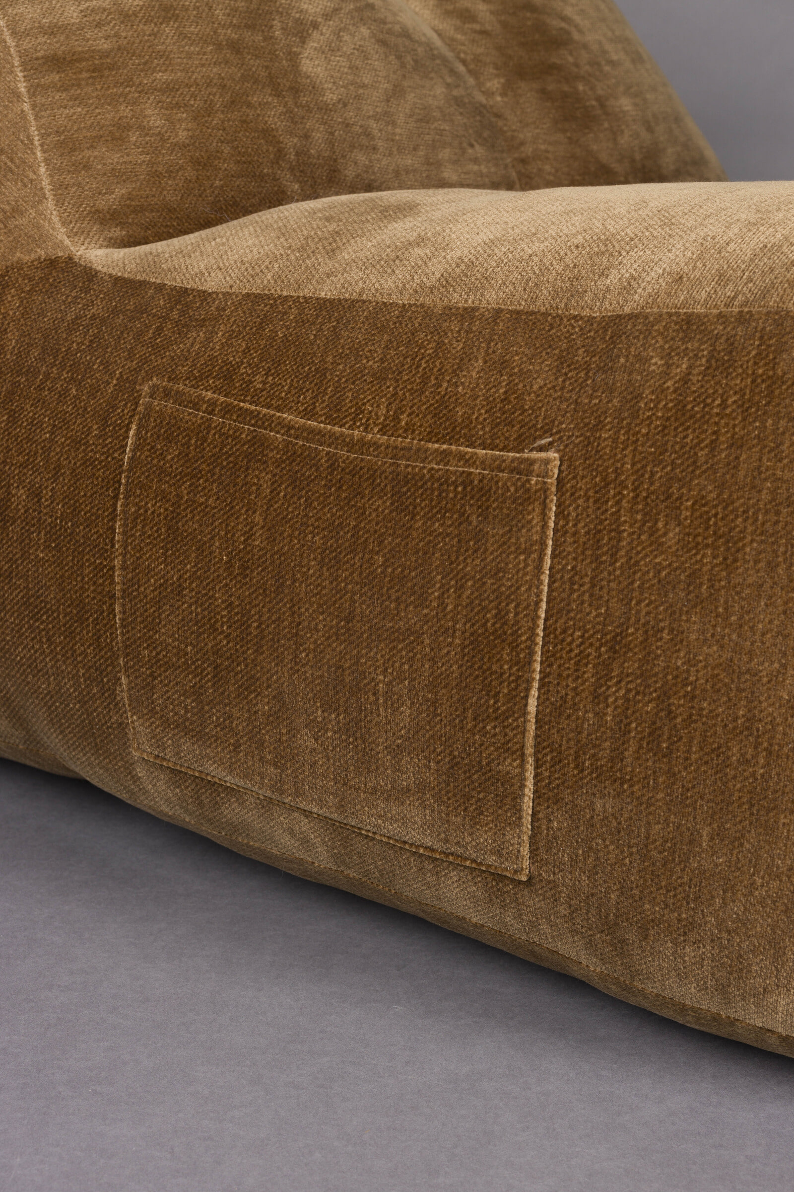 Dutchbone Zitzak 'Tombag' Velvet, kleur Cognac