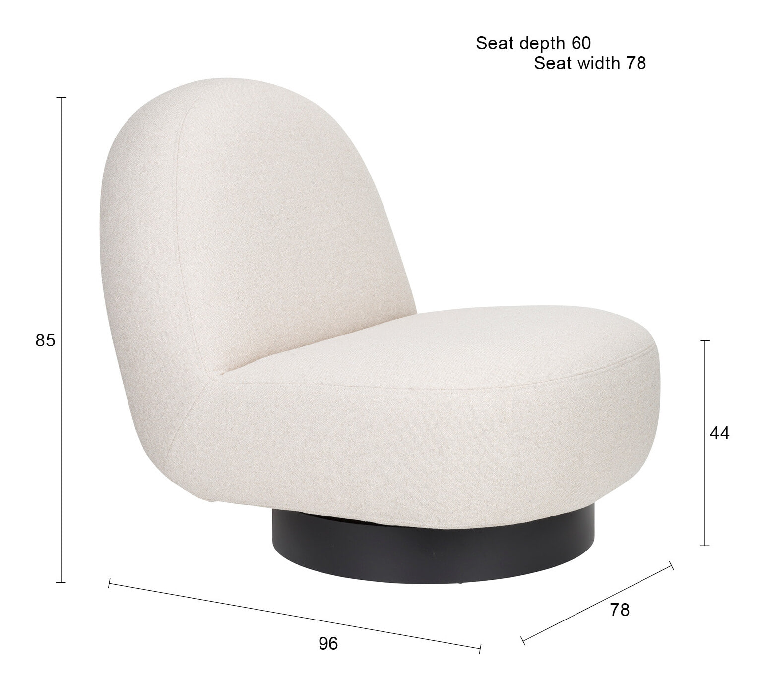 Zuiver Draaifauteuil 'Eden' kleur Latte