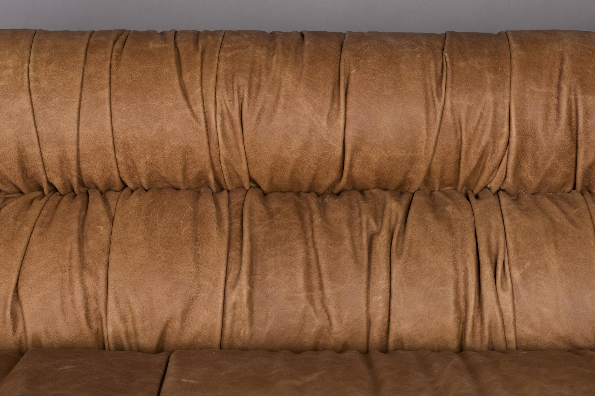Dutchbone 3-zits Bank 'Douglas' Wax Leder, kleur Cognac