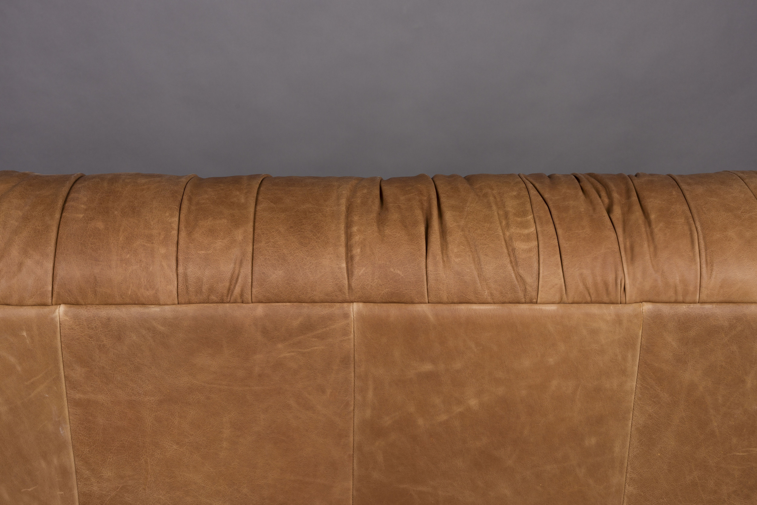 Dutchbone 3-zits Bank 'Douglas' Wax Leder, kleur Cognac