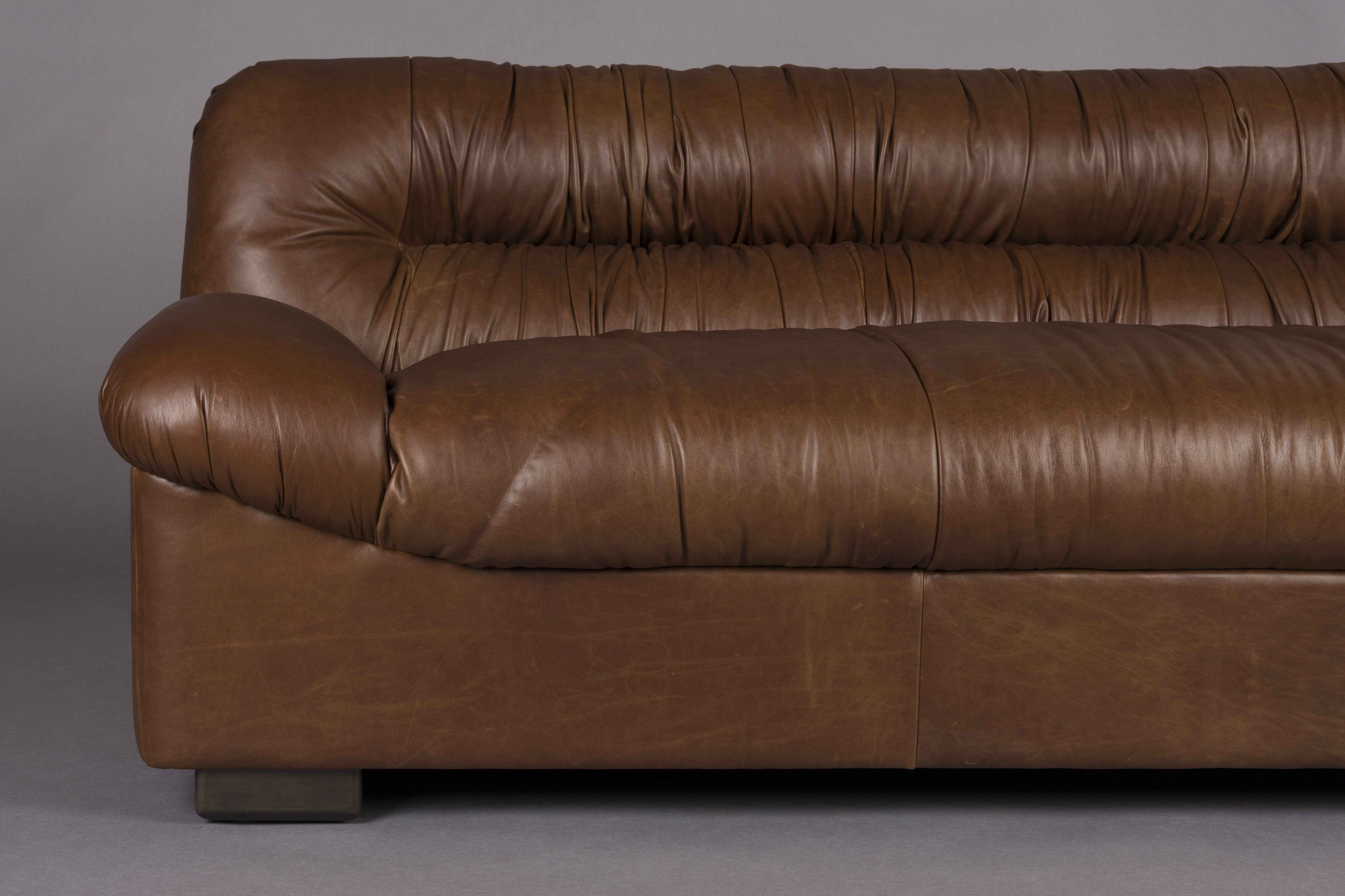 Dutchbone 3-zits Bank 'Douglas' Wax Leder, kleur Chocolate
