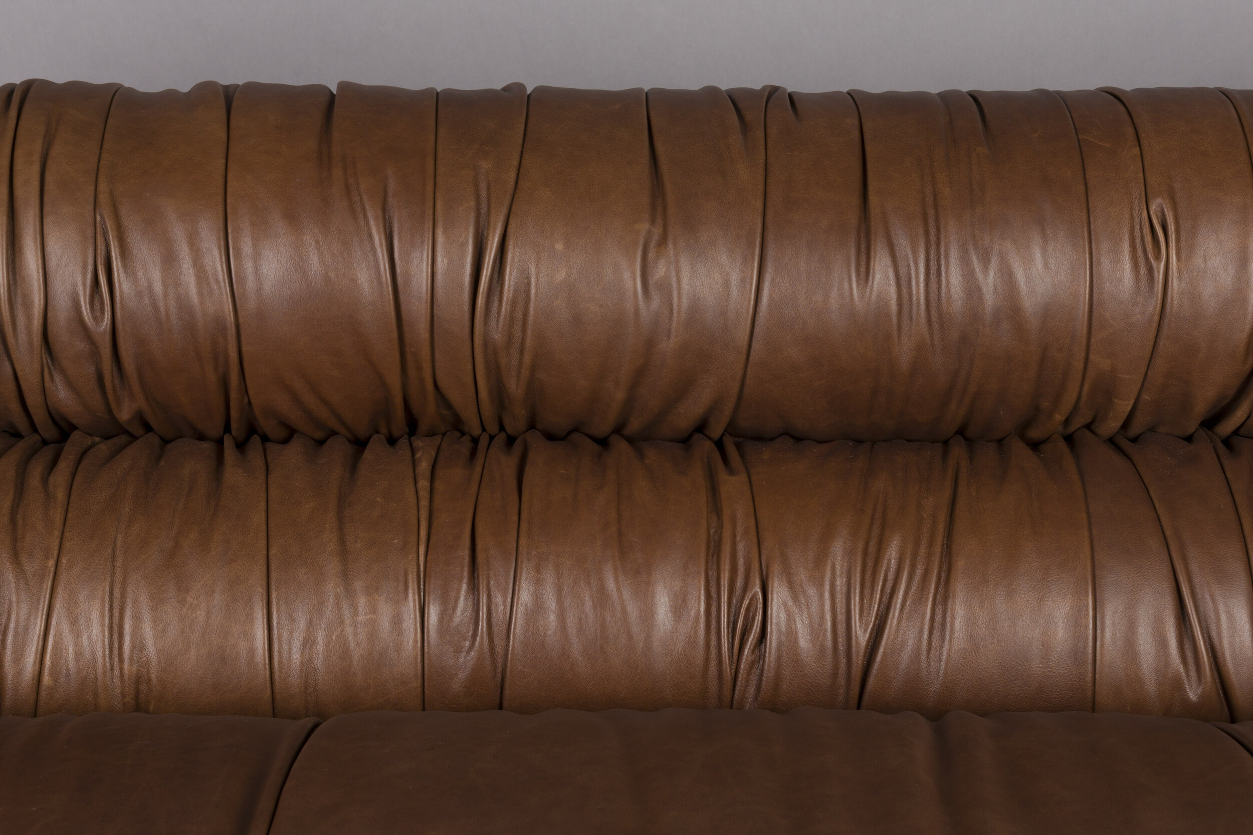Dutchbone 3-zits Bank 'Douglas' Wax Leder, kleur Chocolate