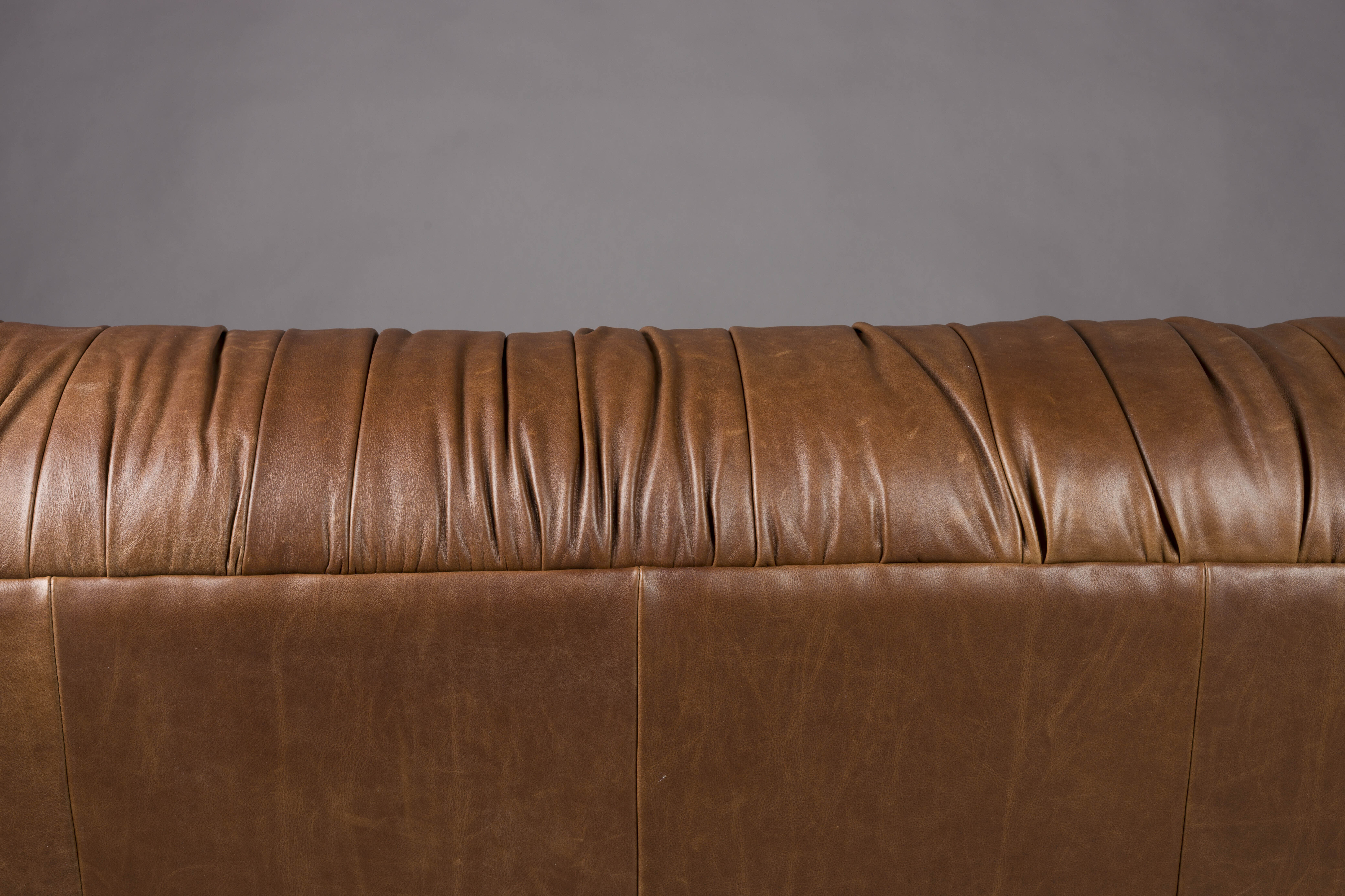 Dutchbone 3-zits Bank 'Douglas' Wax Leder, kleur Chocolate