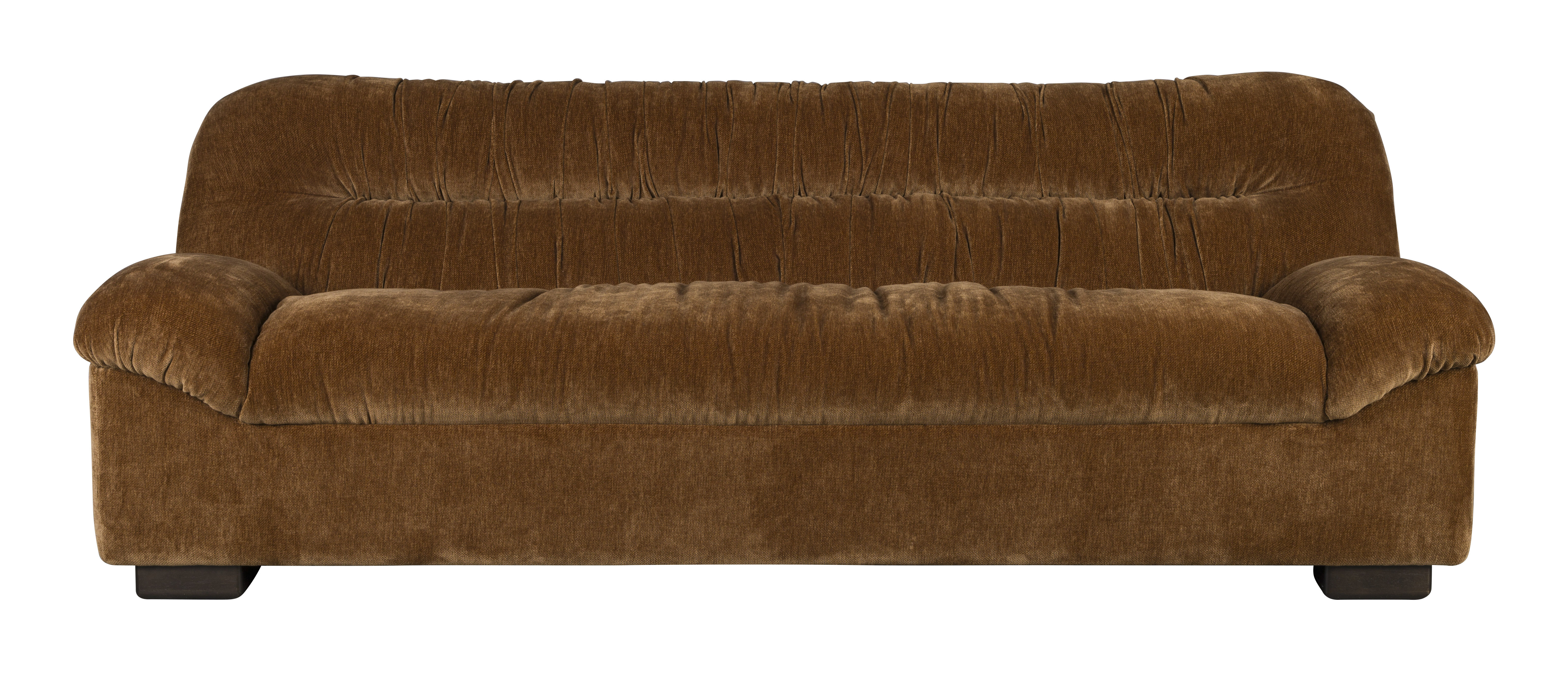 Dutchbone 3-zits Bank 'Douglas' Velvet, kleur Cognac