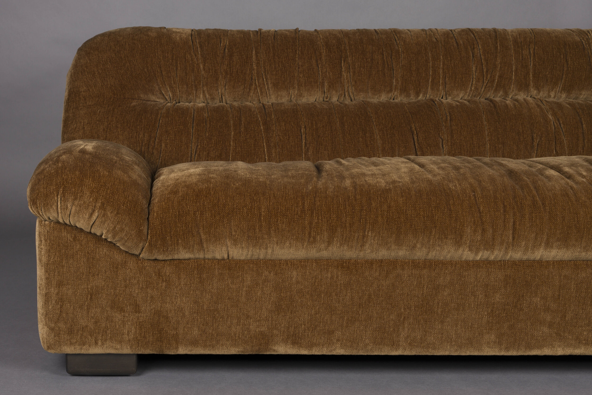 Dutchbone 3-zits Bank 'Douglas' Velvet, kleur Cognac