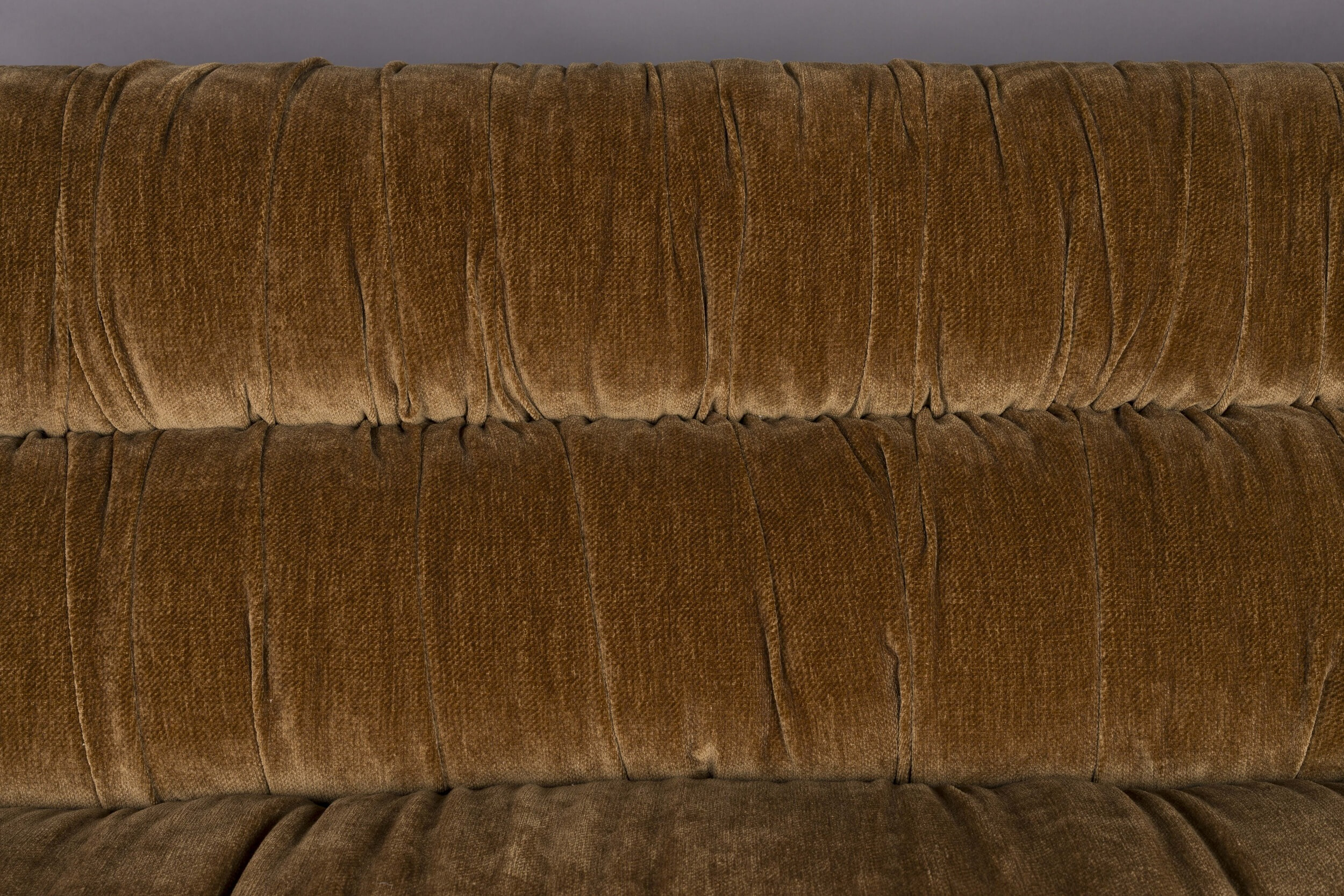 Dutchbone 3-zits Bank 'Douglas' Velvet, kleur Cognac